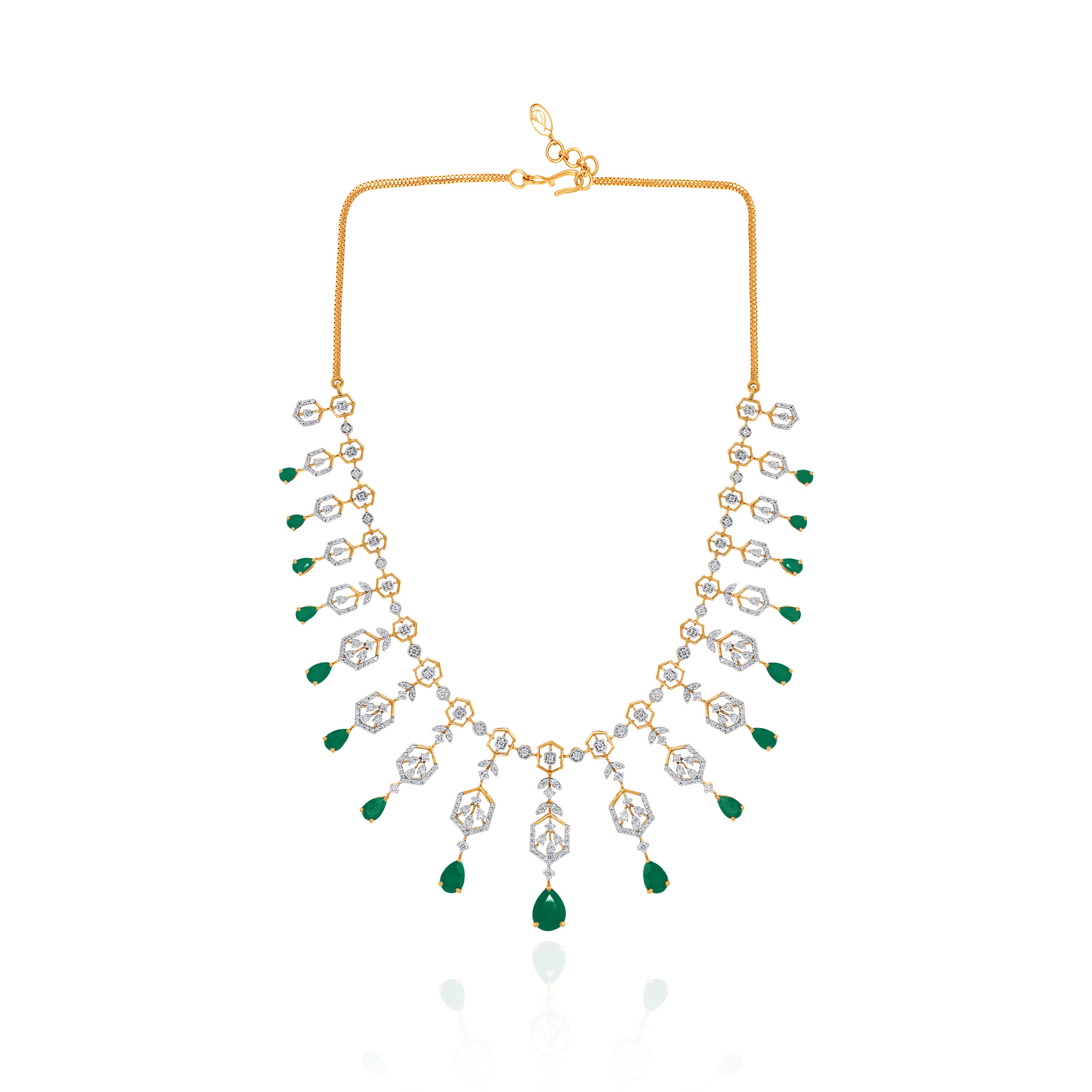Celestique Drop Fringe Diamond Necklace - Senco Gold and Diamonds