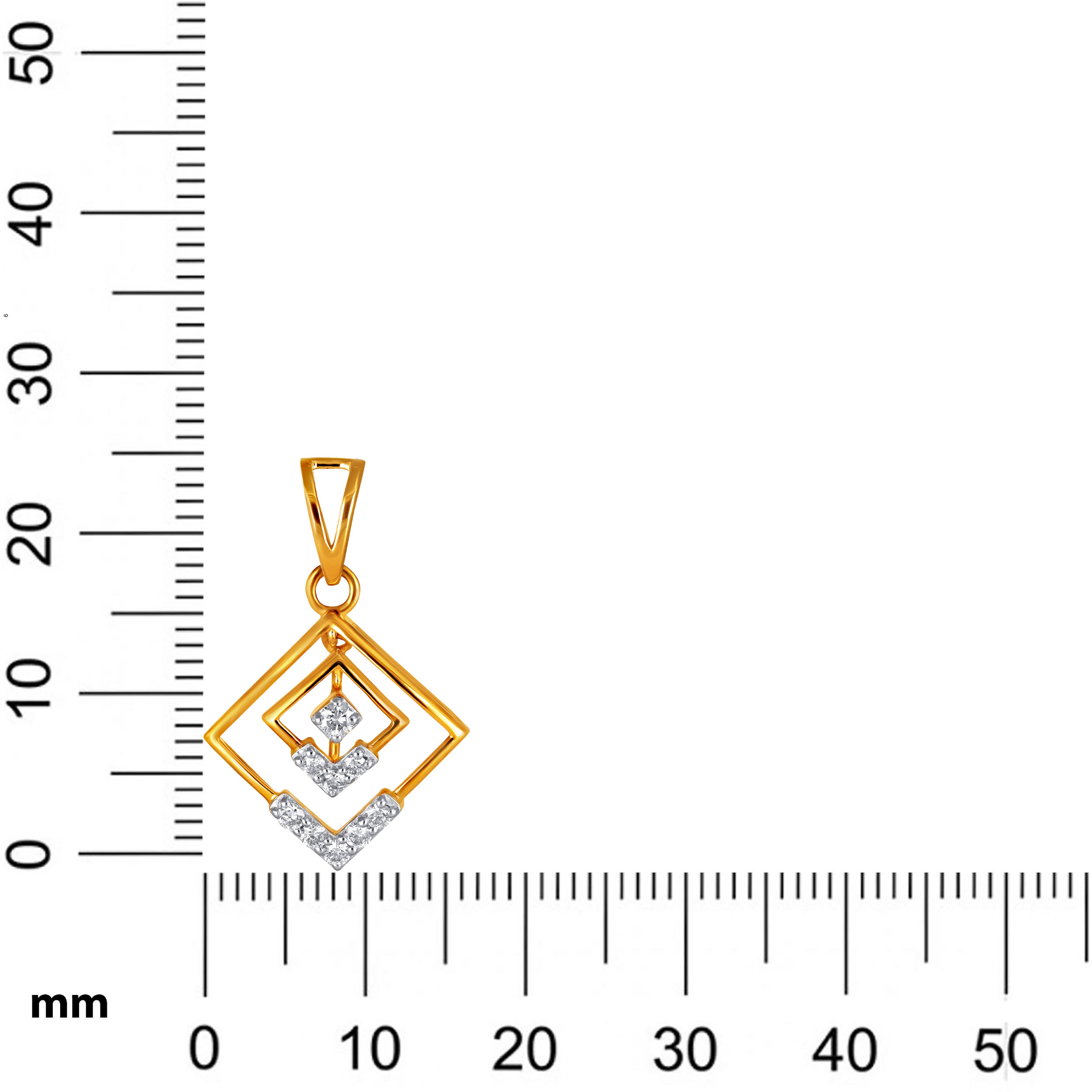 Nested Square Diamond Pendant - Senco Gold and Diamonds