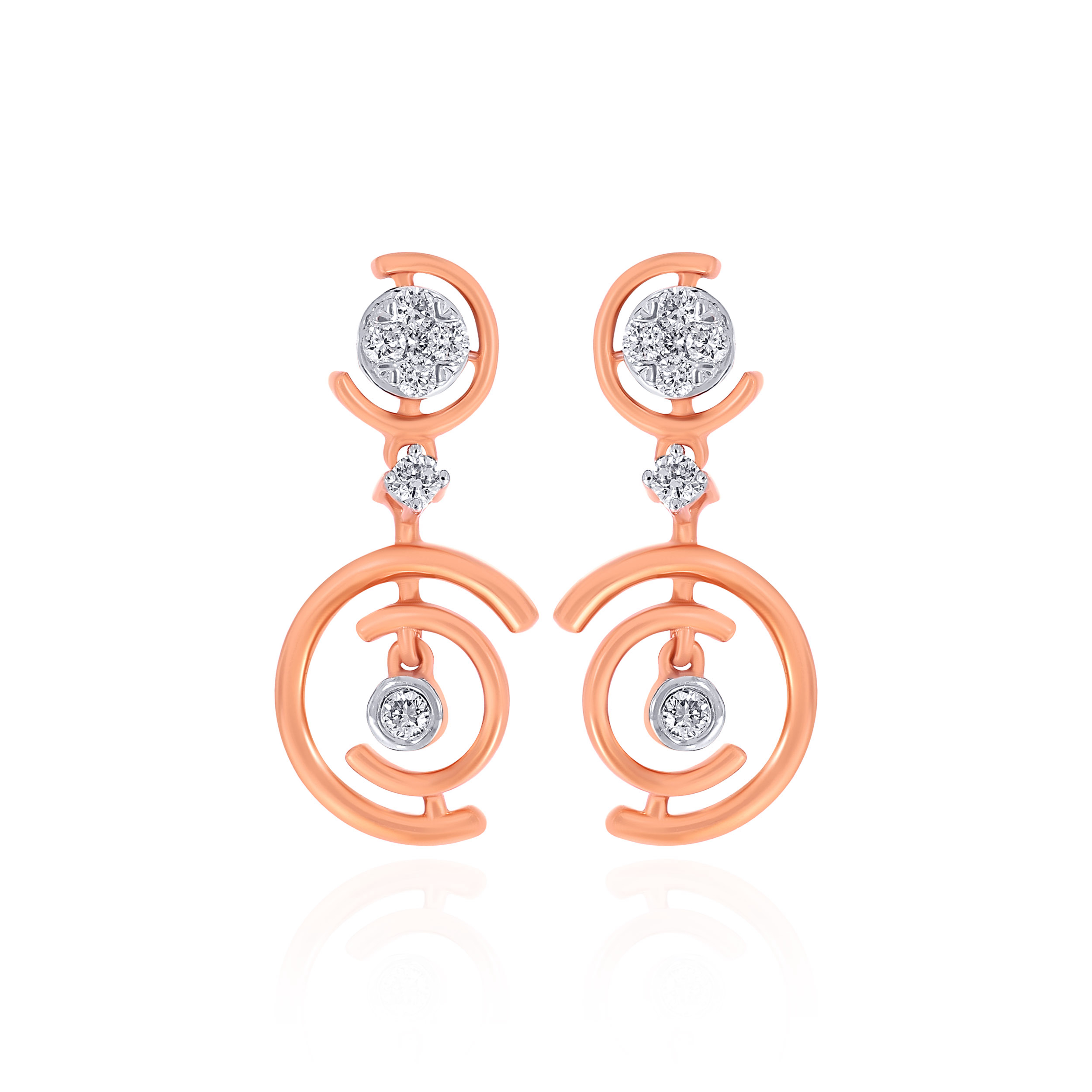 Celeste Spiral Diamond Drop Earrings - Senco Gold and Diamonds