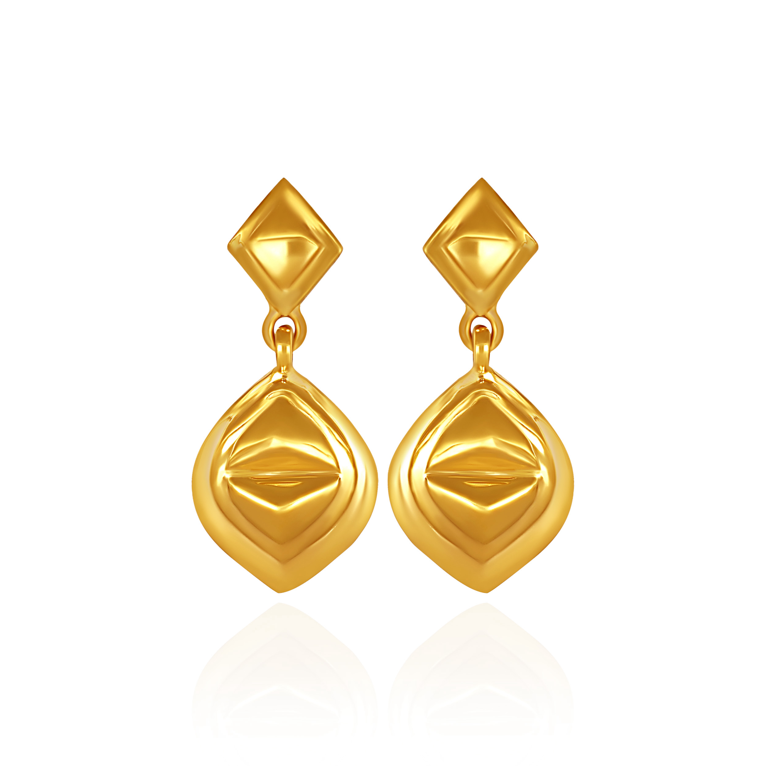 Sculpted Gleam Gold Drop Earrings - Senco Gold and Diamonds