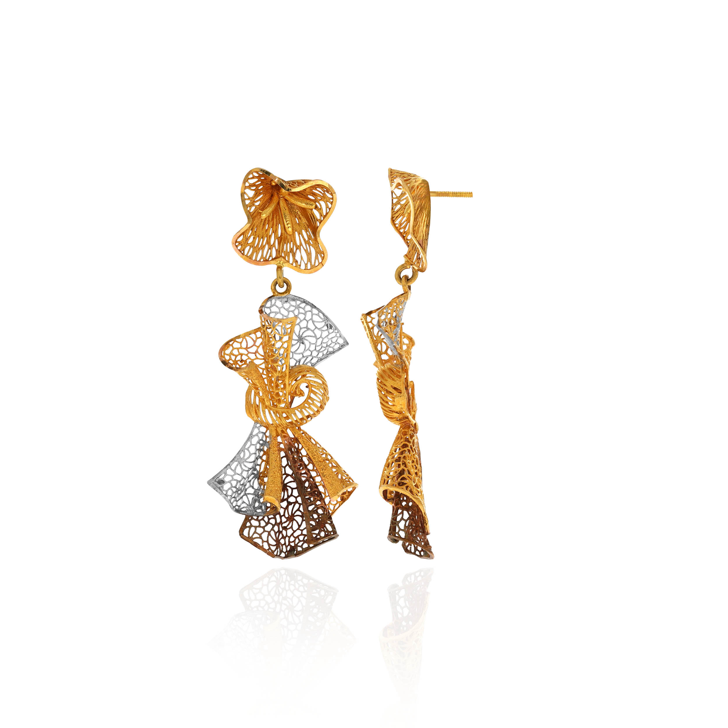 Twilight Trio Gold Earrings - Senco Gold and Diamonds