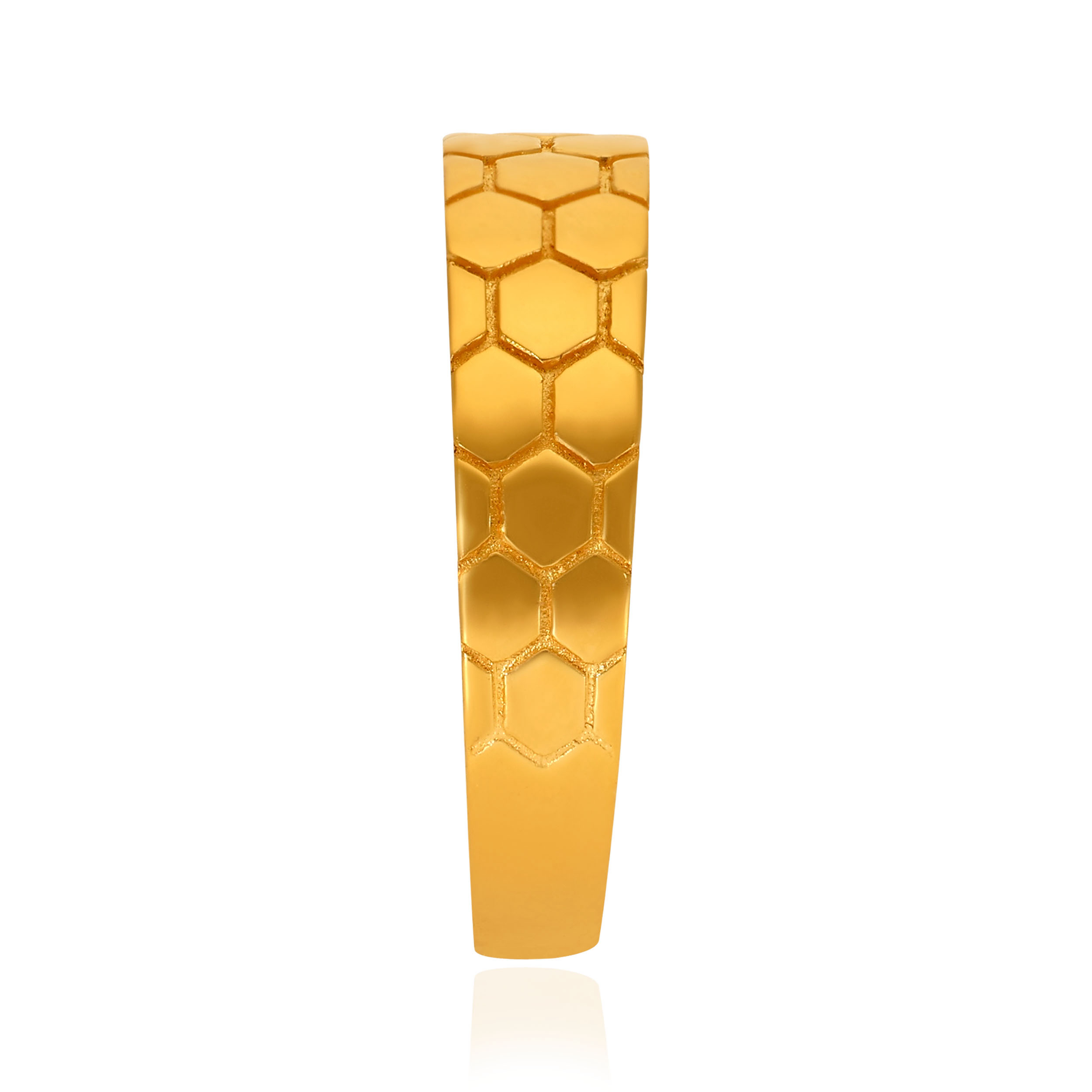 Textured Hive Men's Gold Ring alternate view 2