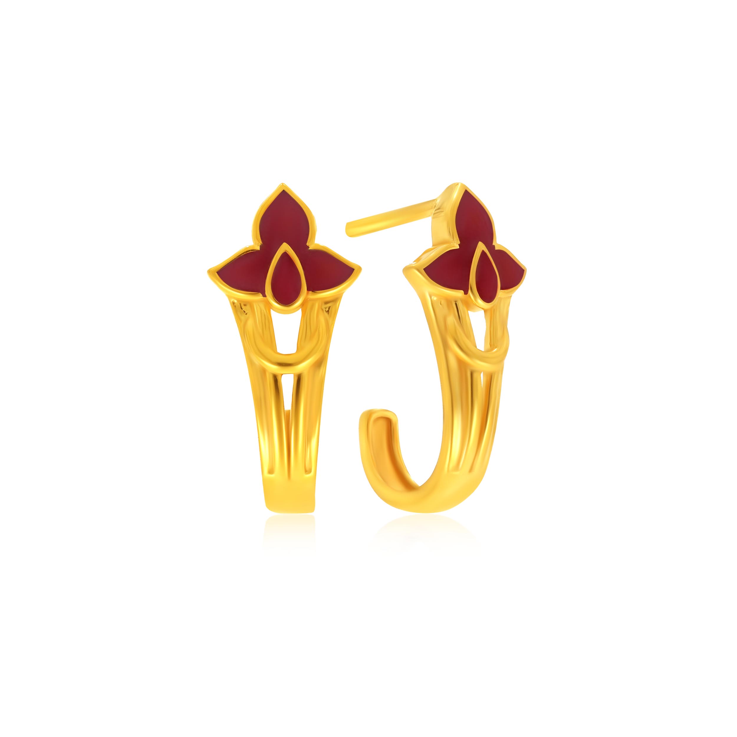 Reddish Bloom Gold Studs - Senco Gold and Diamonds