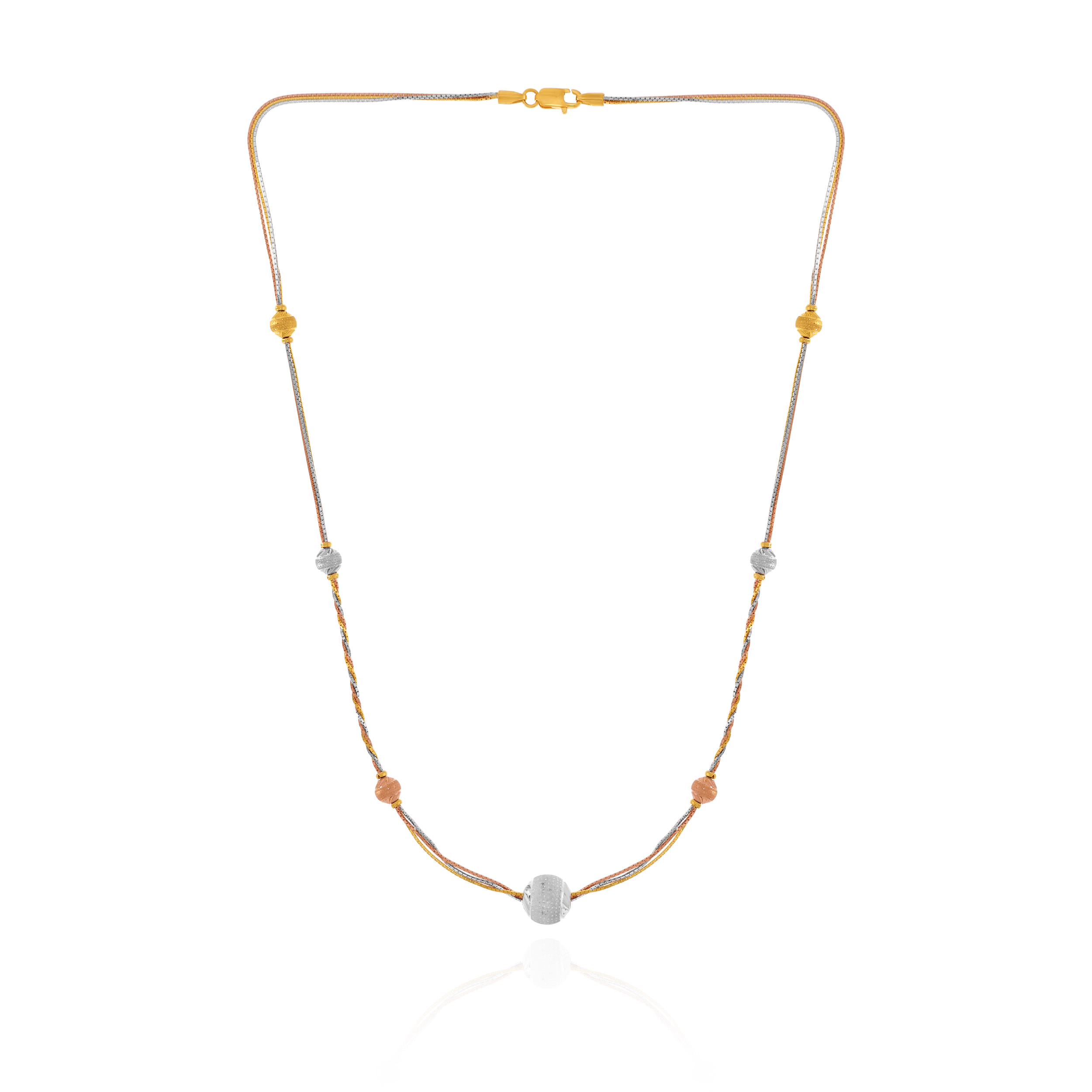 Modern Mélange Three-Tone Gold Chain - Senco Gold and Diamonds