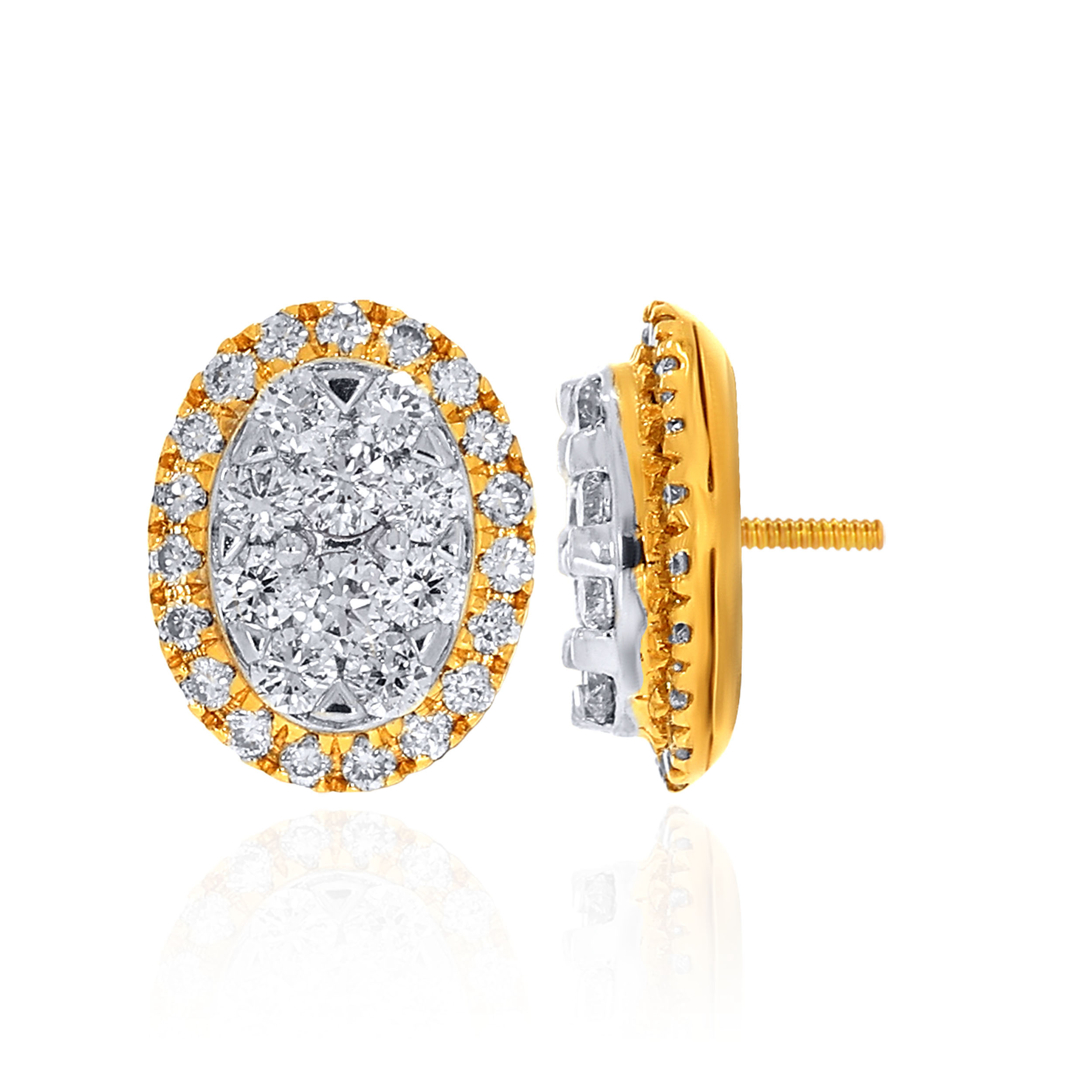 18K Yellow Gold Diamond Studs Earrings-DT-D000646444 - Senco Gold and Diamonds
