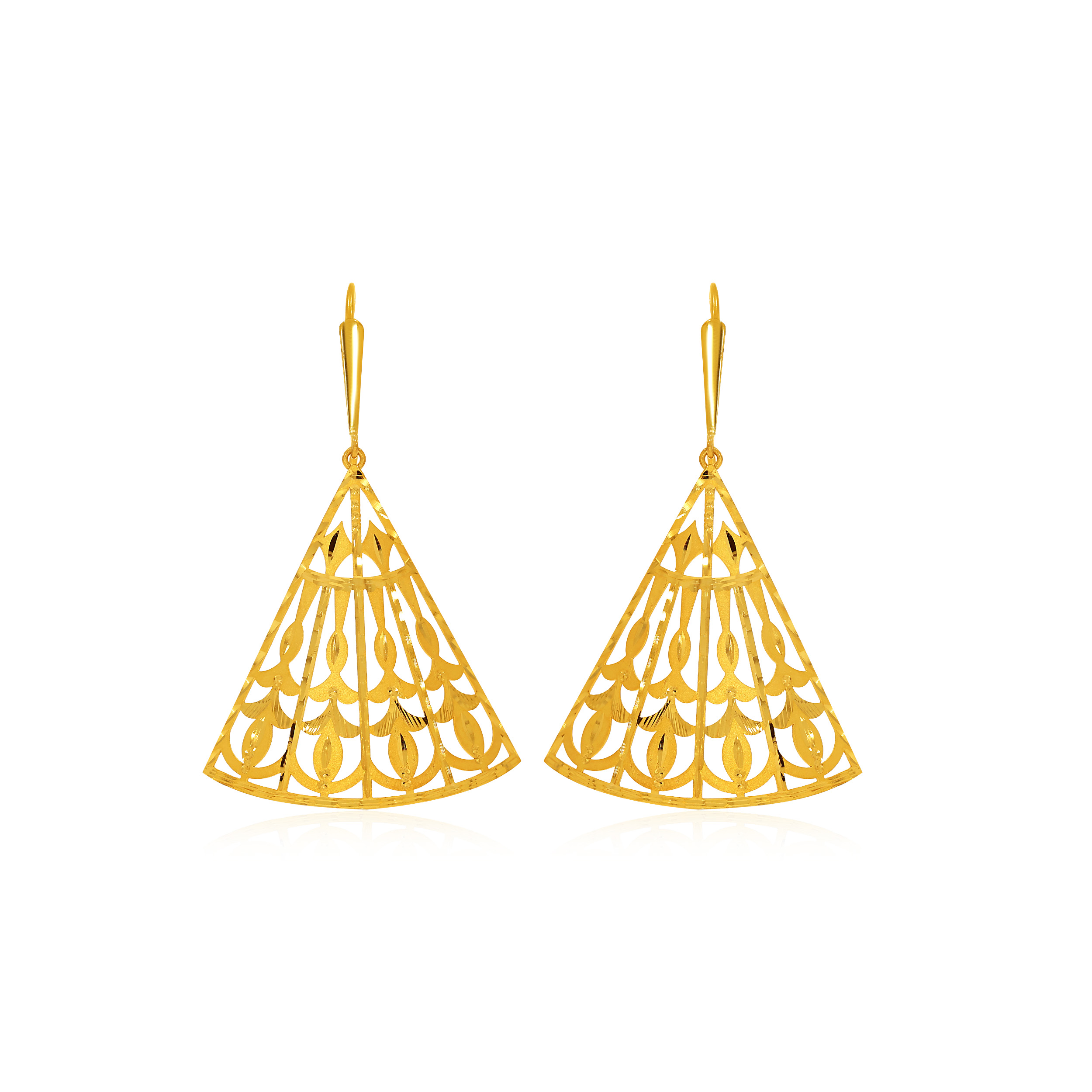 Beauteous Flare Gold Hook Earrings - Senco Gold and Diamonds