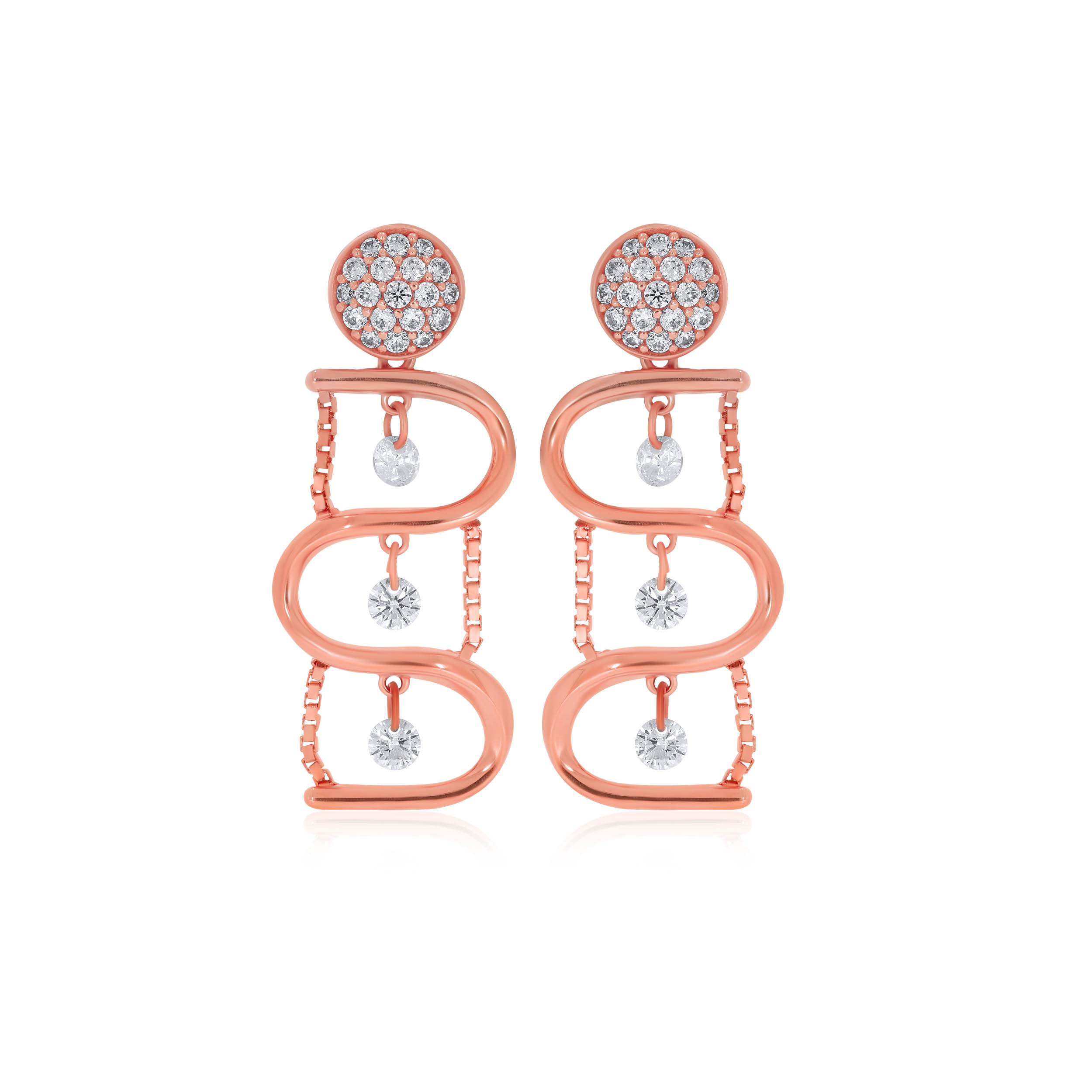 Twist and Turns Gold Drop Earrings - Senco Gold and Diamonds