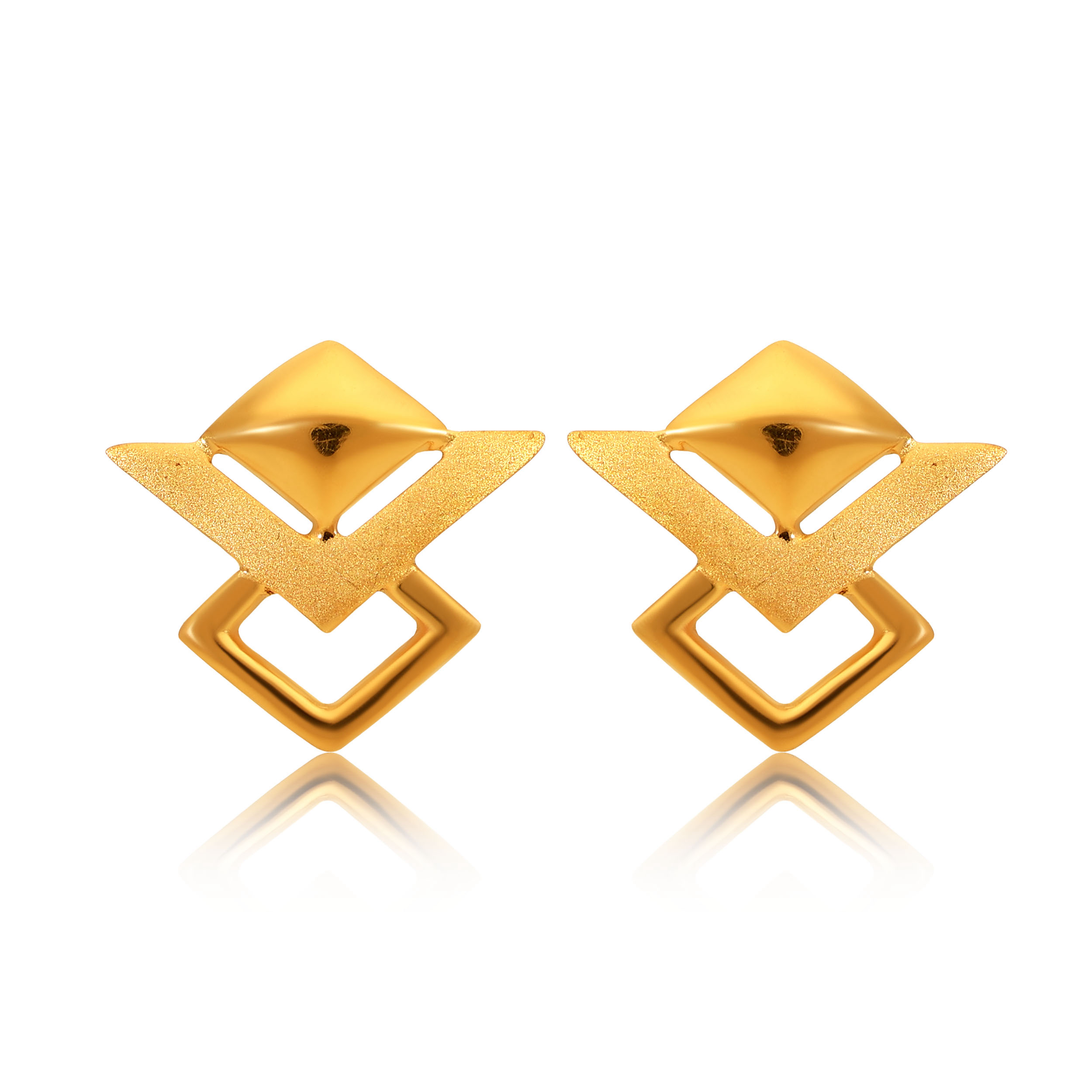 Celestia Edge Gold Studs - Senco Gold and Diamonds