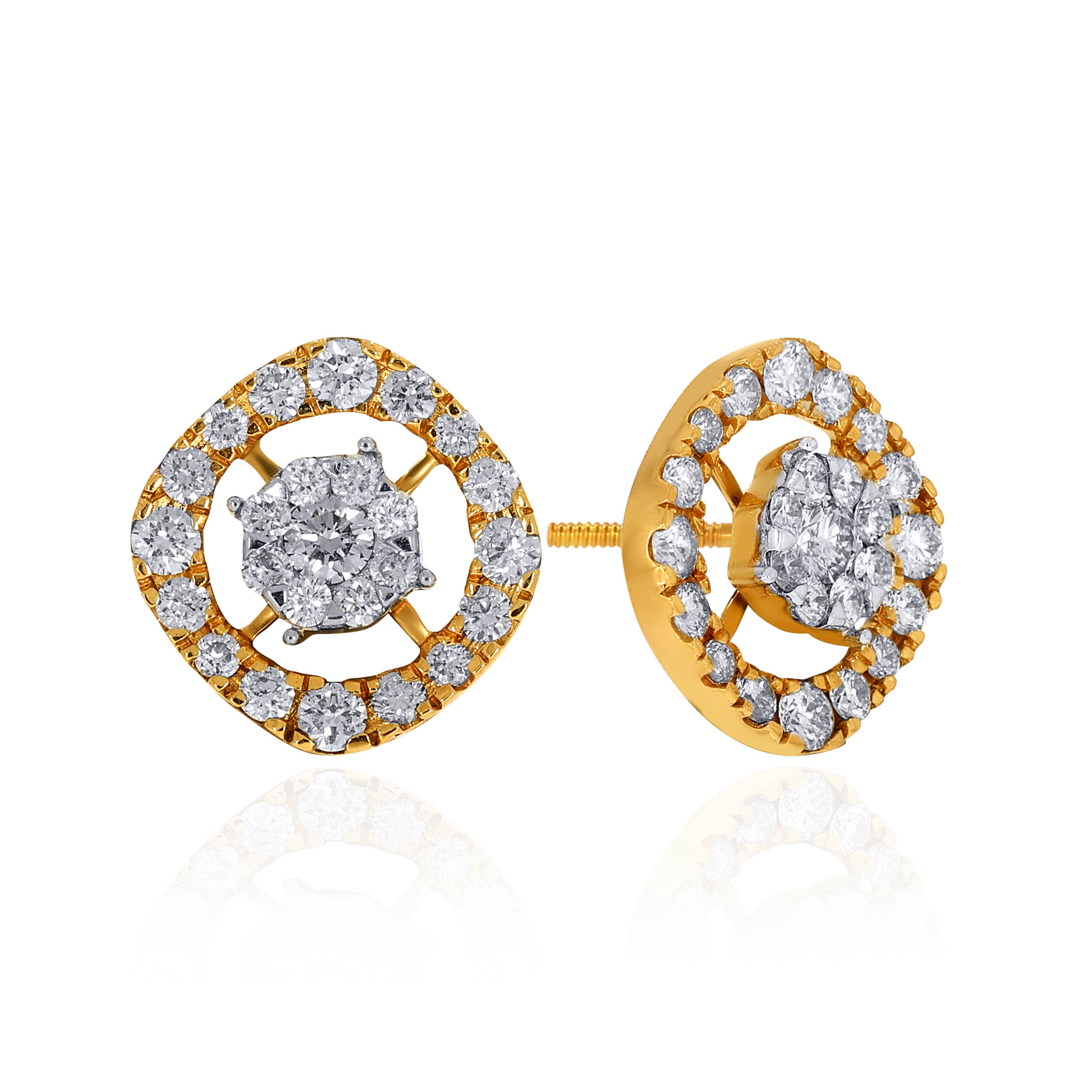 14K Yellow Gold Diamond Studs Earrings-DT-D000638716 - Senco Gold and Diamonds