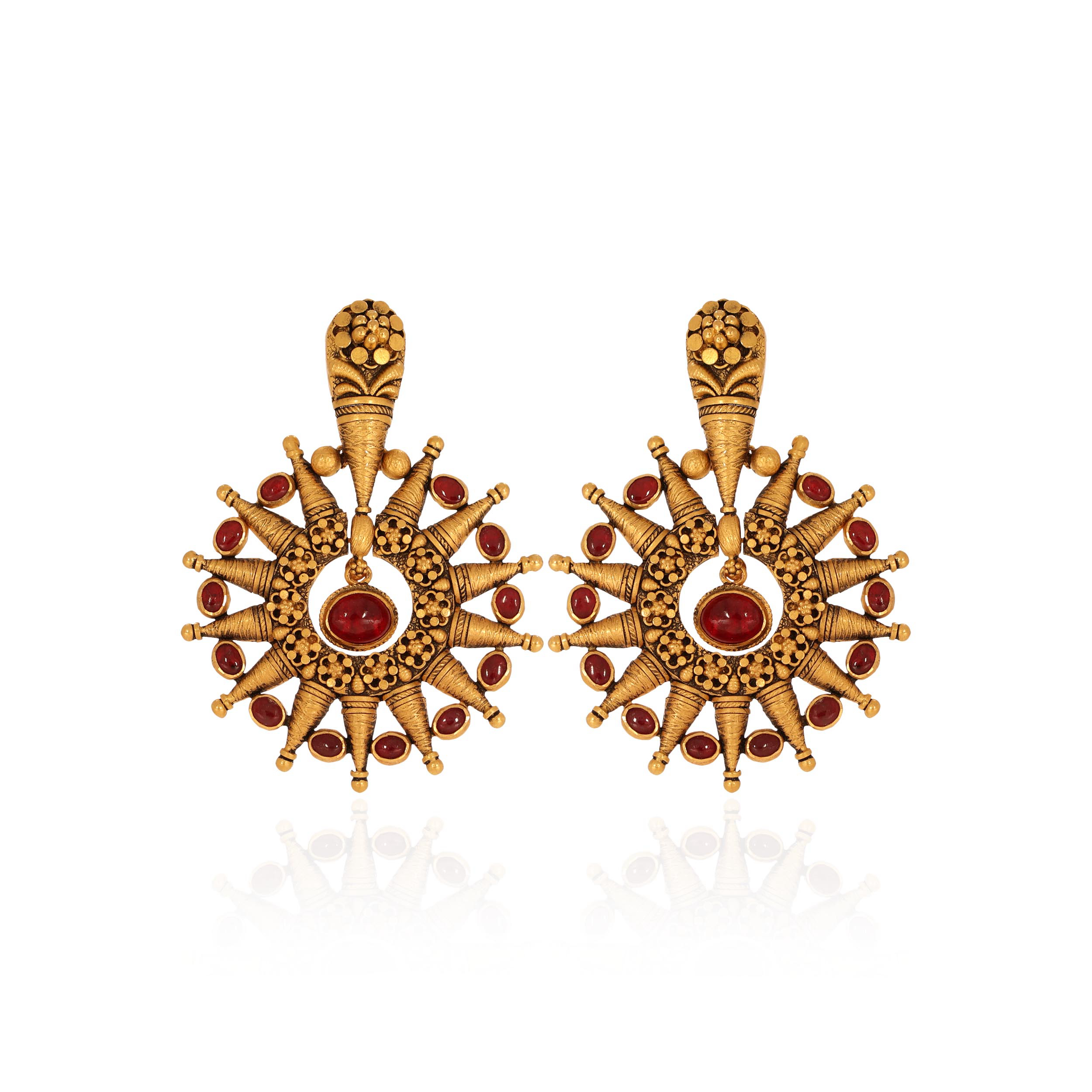 Rustic Tribal Gold Earrings - Senco Gold and Diamonds