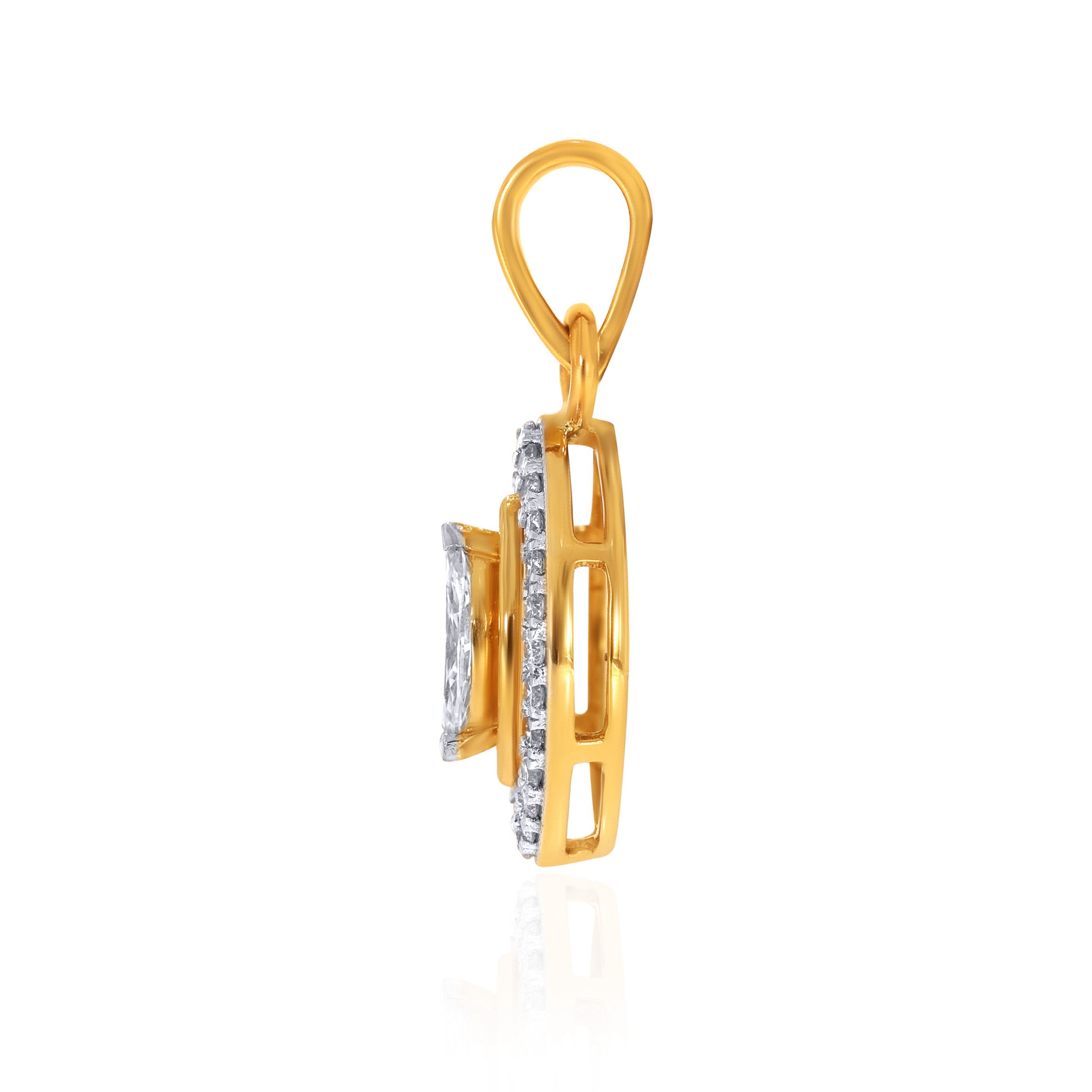 18K Yellow Gold Diamond Pendant-DPN-D000773498 - Senco Gold and Diamonds