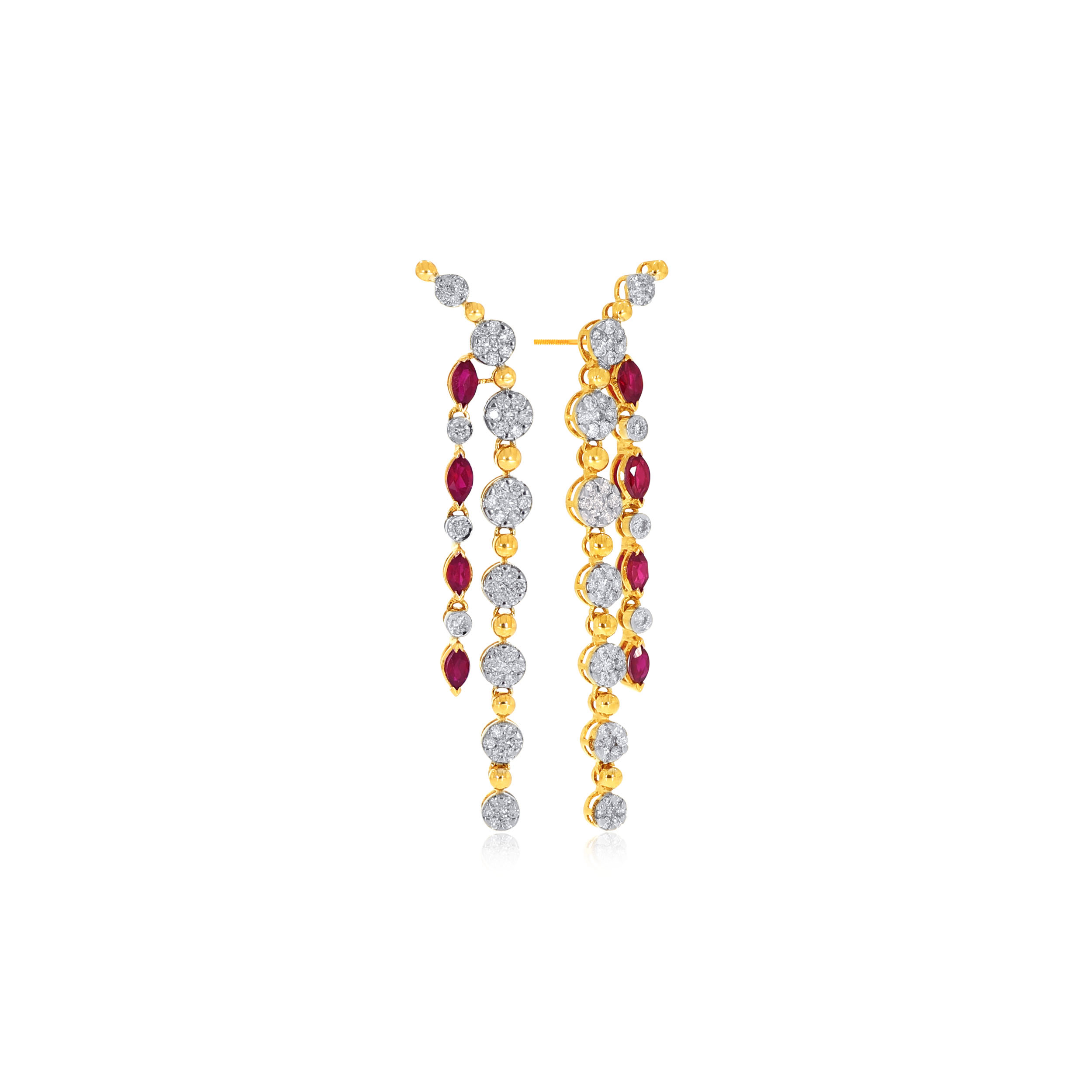Glamorous Fall Diamond Long Earrings - Senco Gold and Diamonds