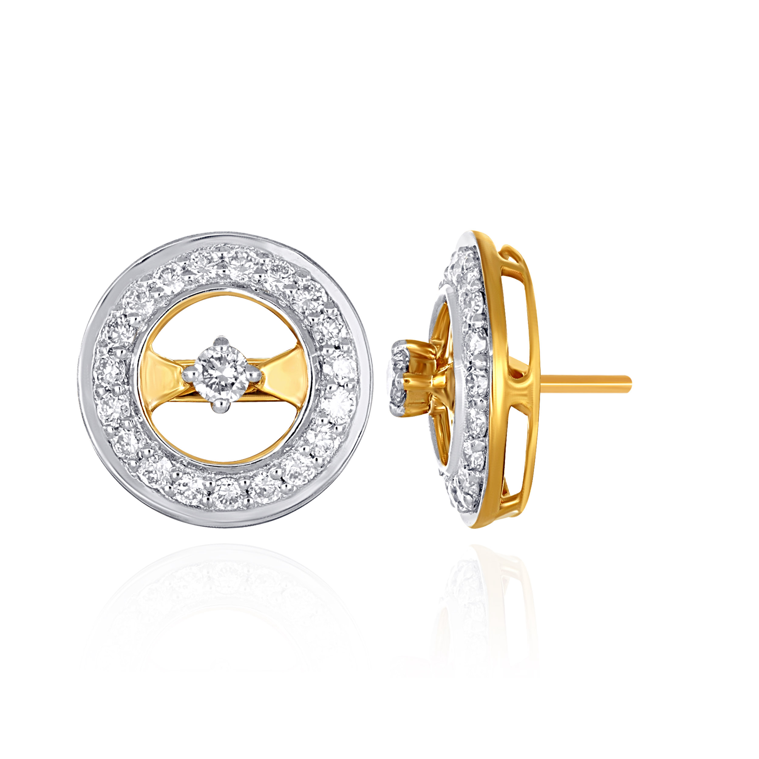 Disc Sparkle Diamond Studs - Senco Gold and Diamonds