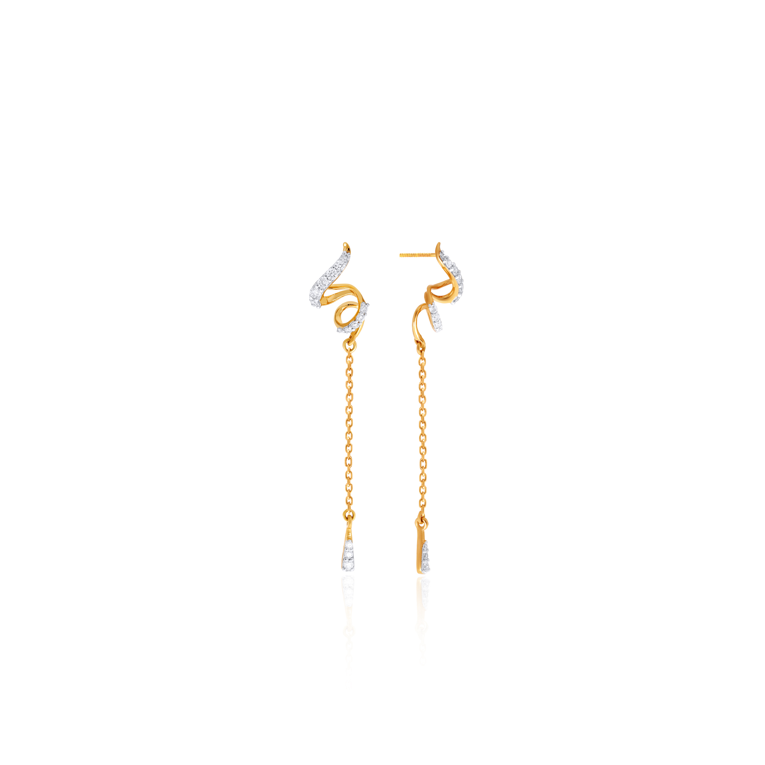 Fashionable Spin Diamond Earrings - Senco Gold and Diamonds