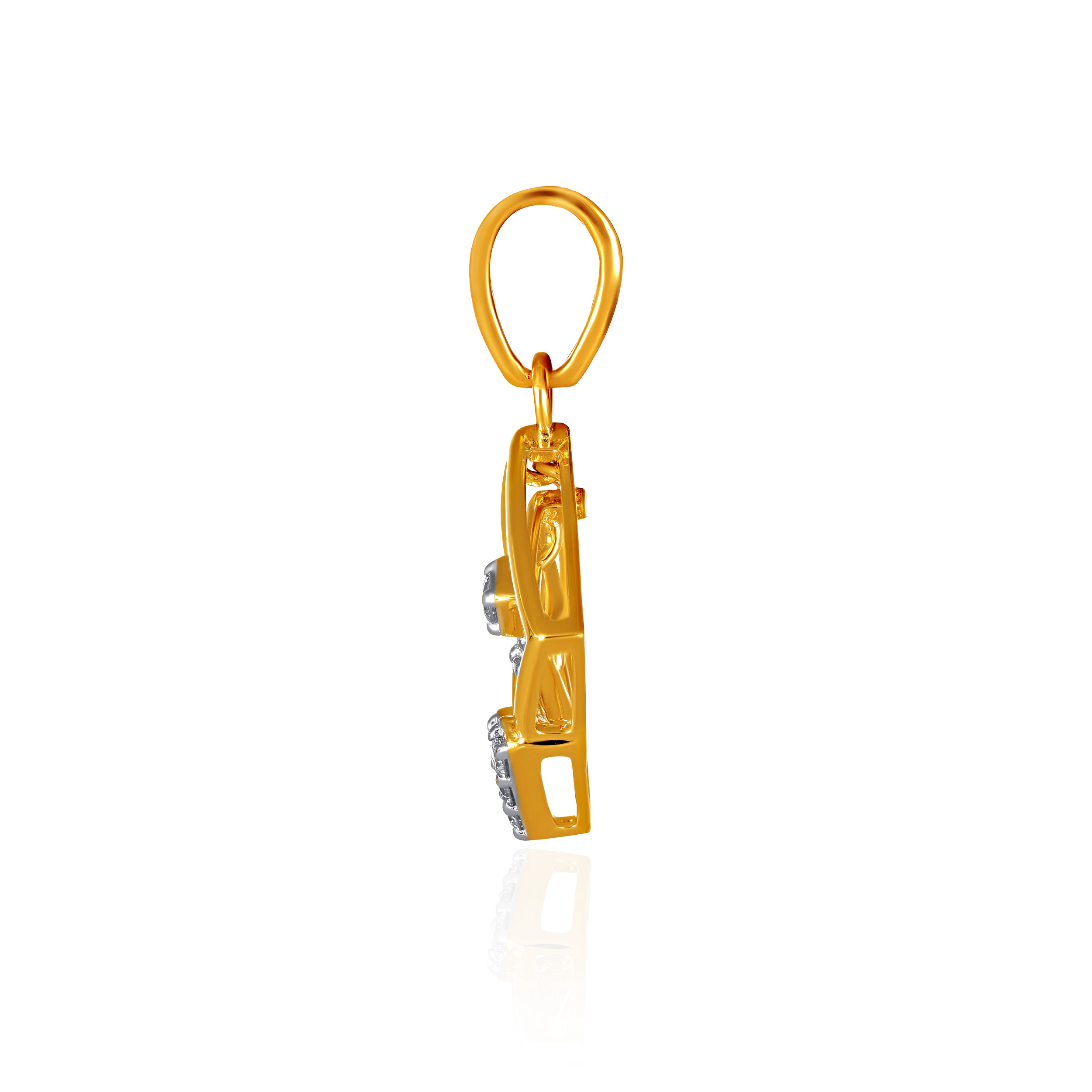Nested Square Diamond Pendant - Senco Gold and Diamonds