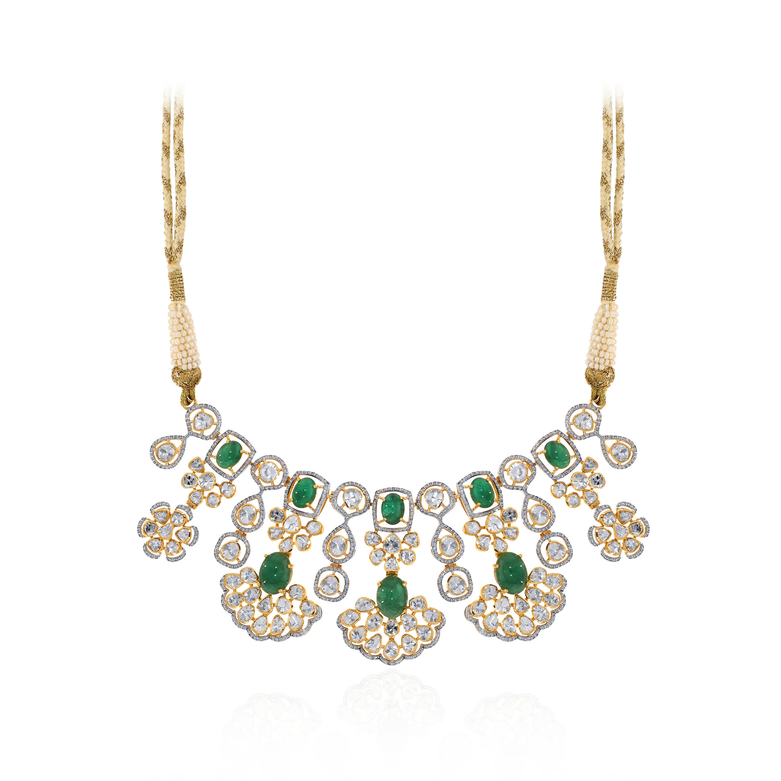 14K Yellow Gold Polki Diamond Necklace-DGN-D000788823 - Senco Gold and Diamonds