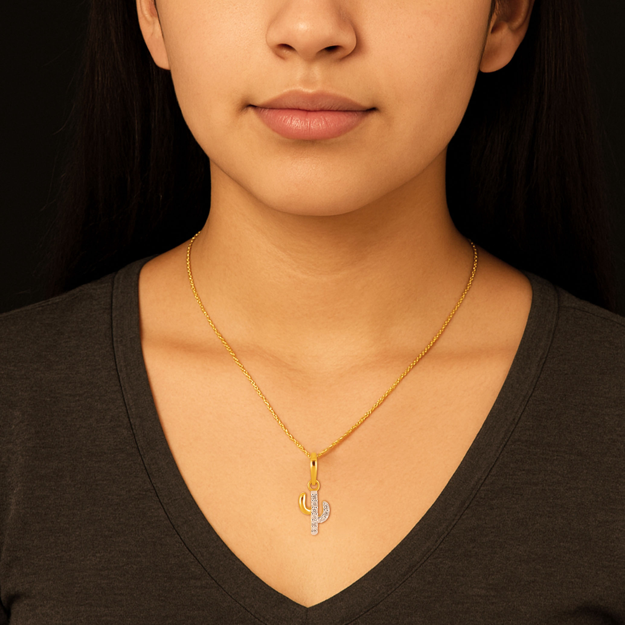 Tiny Cactus Kids' Diamond Pendant - Senco Gold and Diamonds