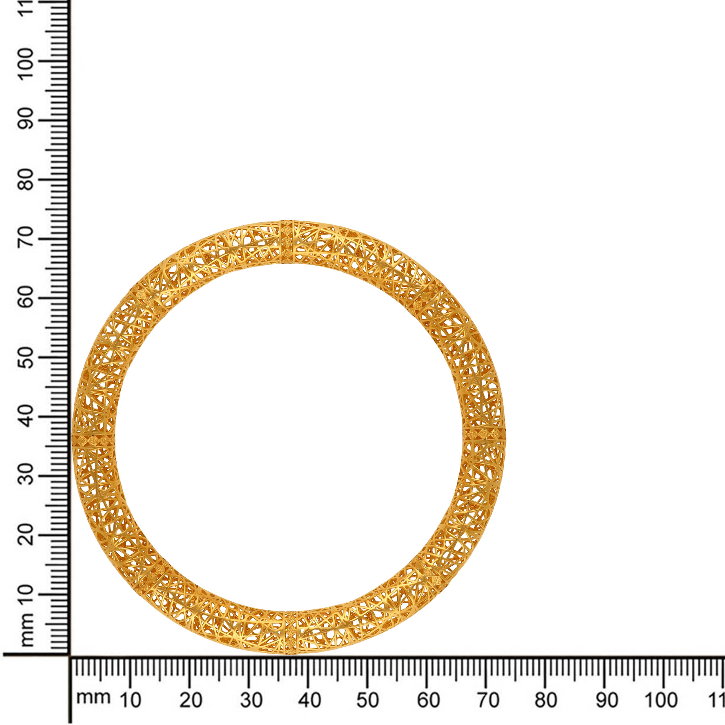 Regal Lace Weave Gold Bangle - Senco Gold and Diamonds