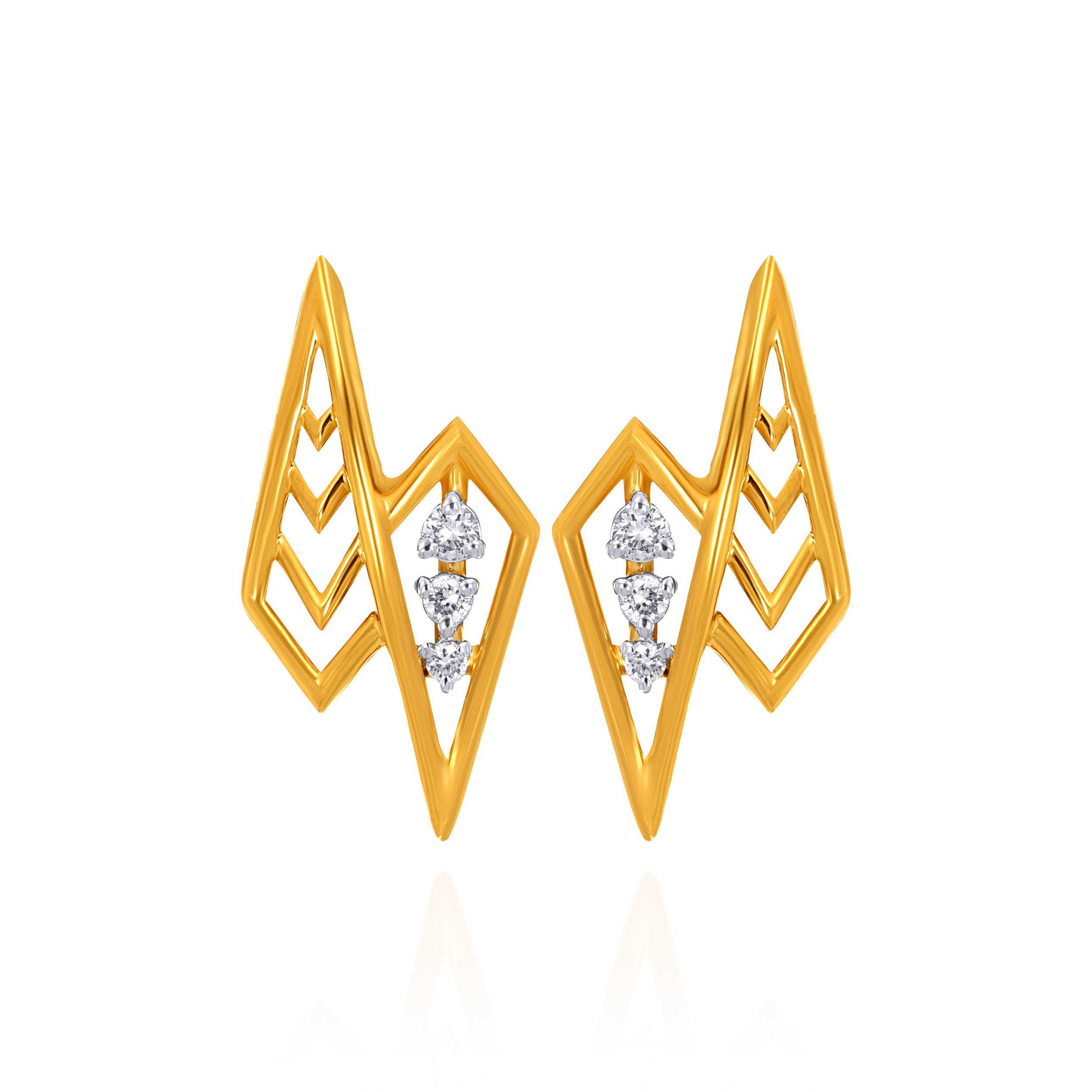 Modern Nested Diamond Earrings - Senco Gold and Diamonds