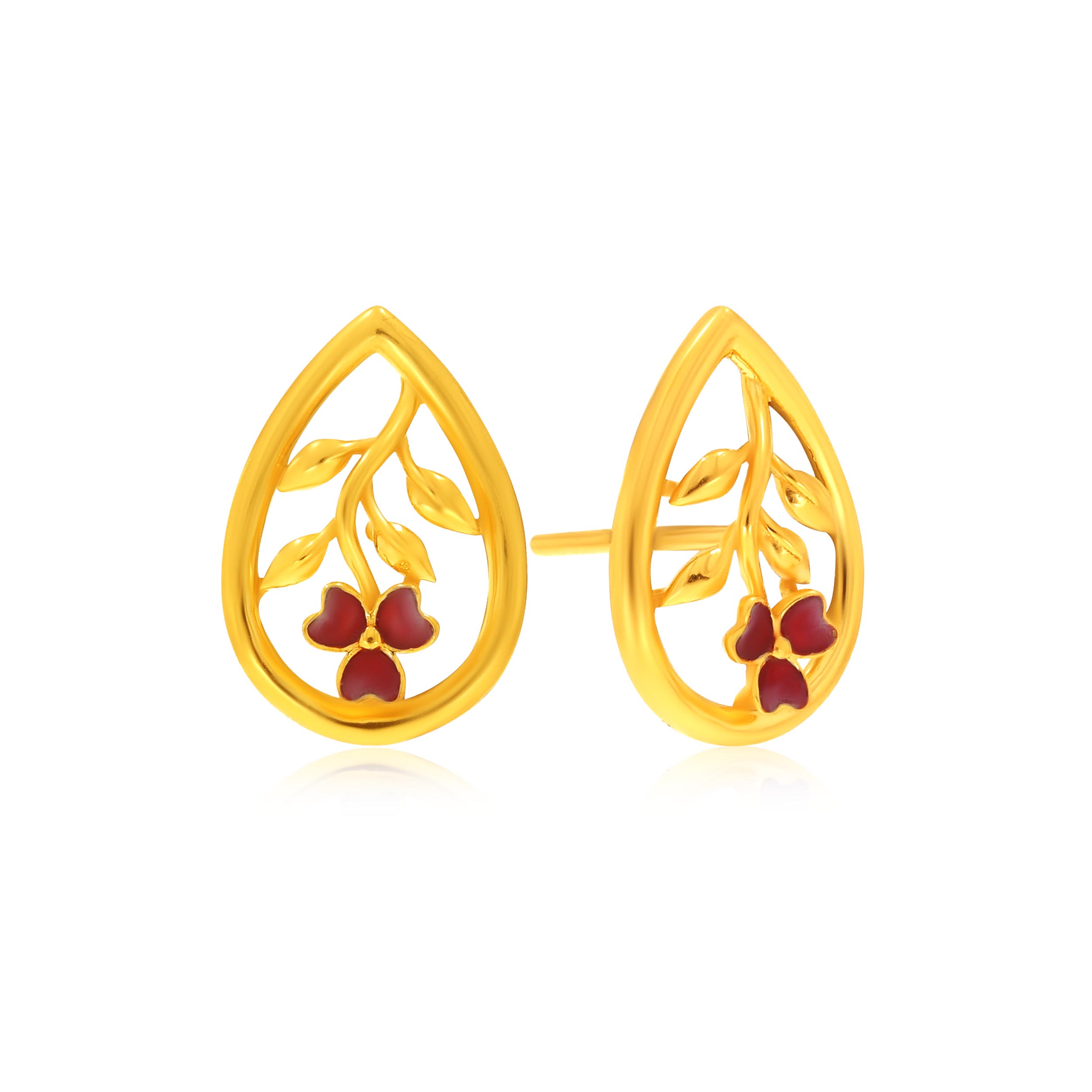 Trillium Glow Gold Studs - Senco Gold and Diamonds