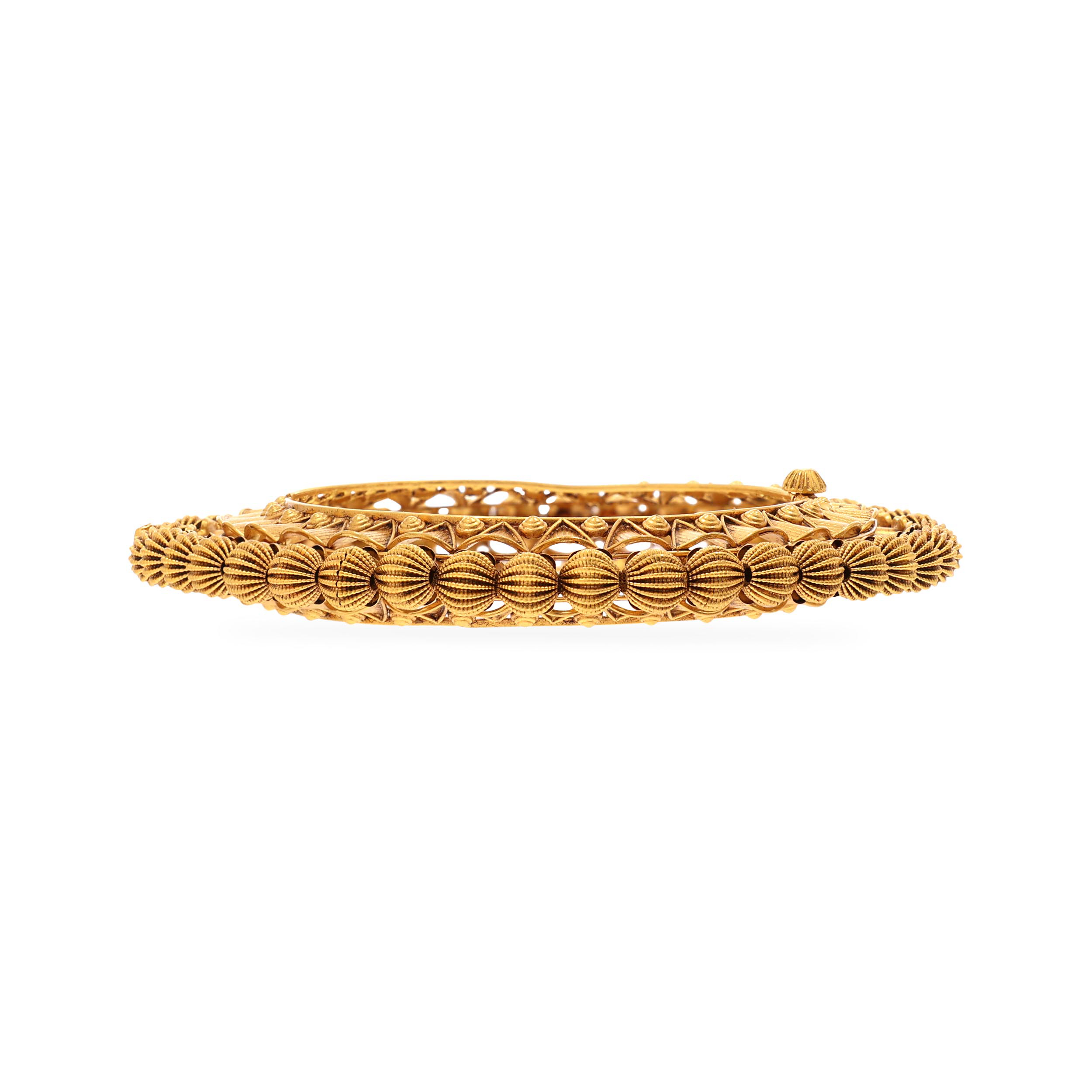 Traditional Poise Antique Gold Bangle - Senco Gold and Diamonds