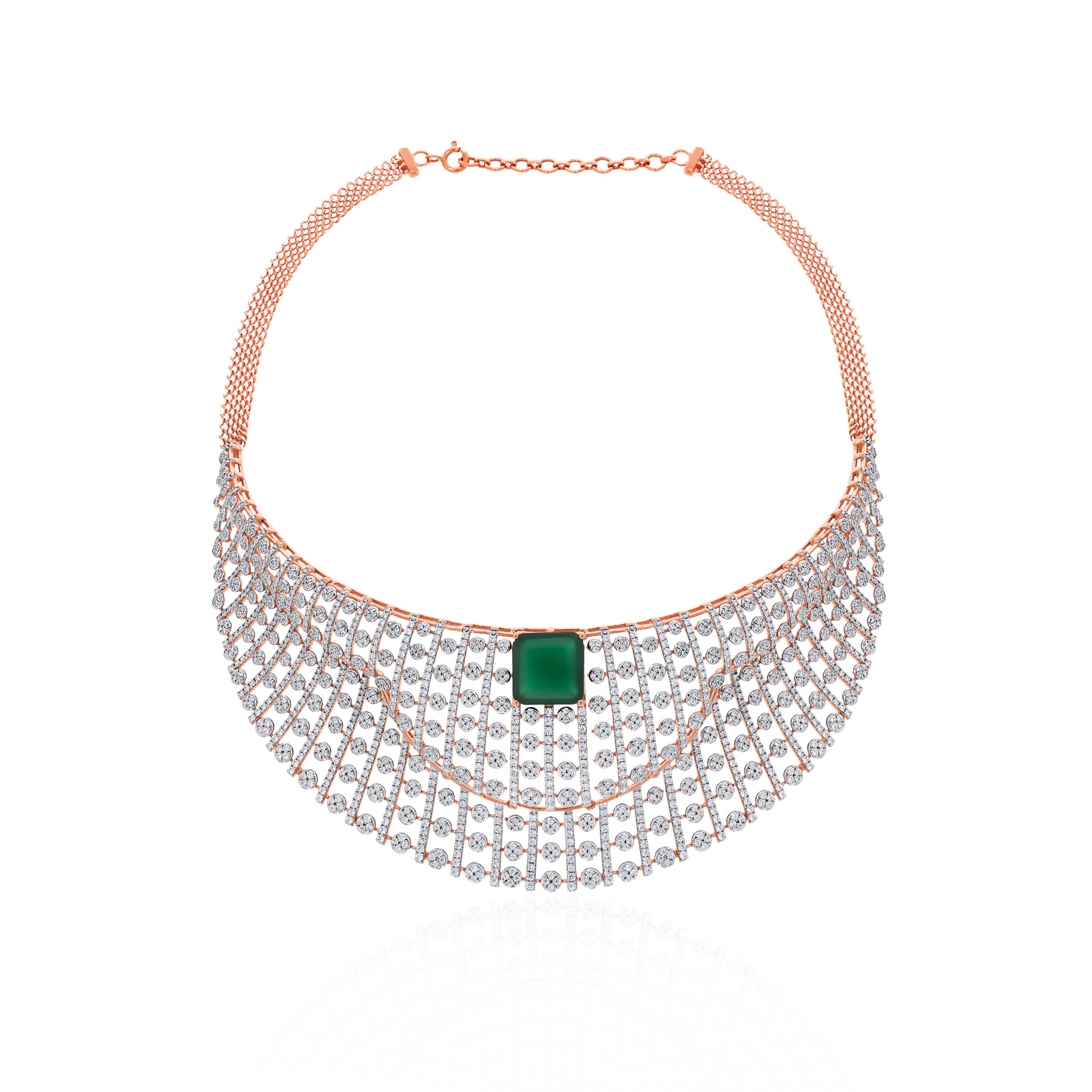 14K Rose Gold Diamond Necklace-DGN-D000781228 - Senco Gold and Diamonds