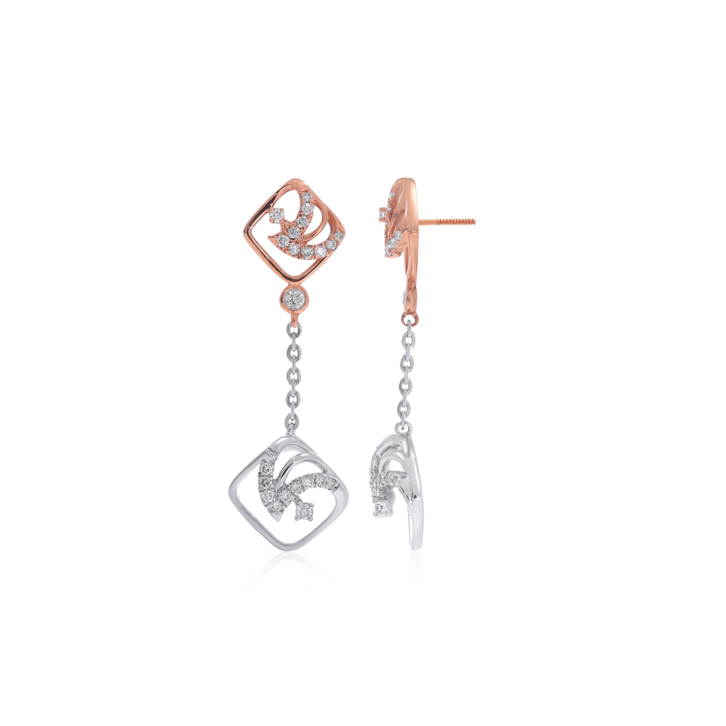 Nova Whirlwind Platinum Long Earrings - Senco Gold and Diamonds