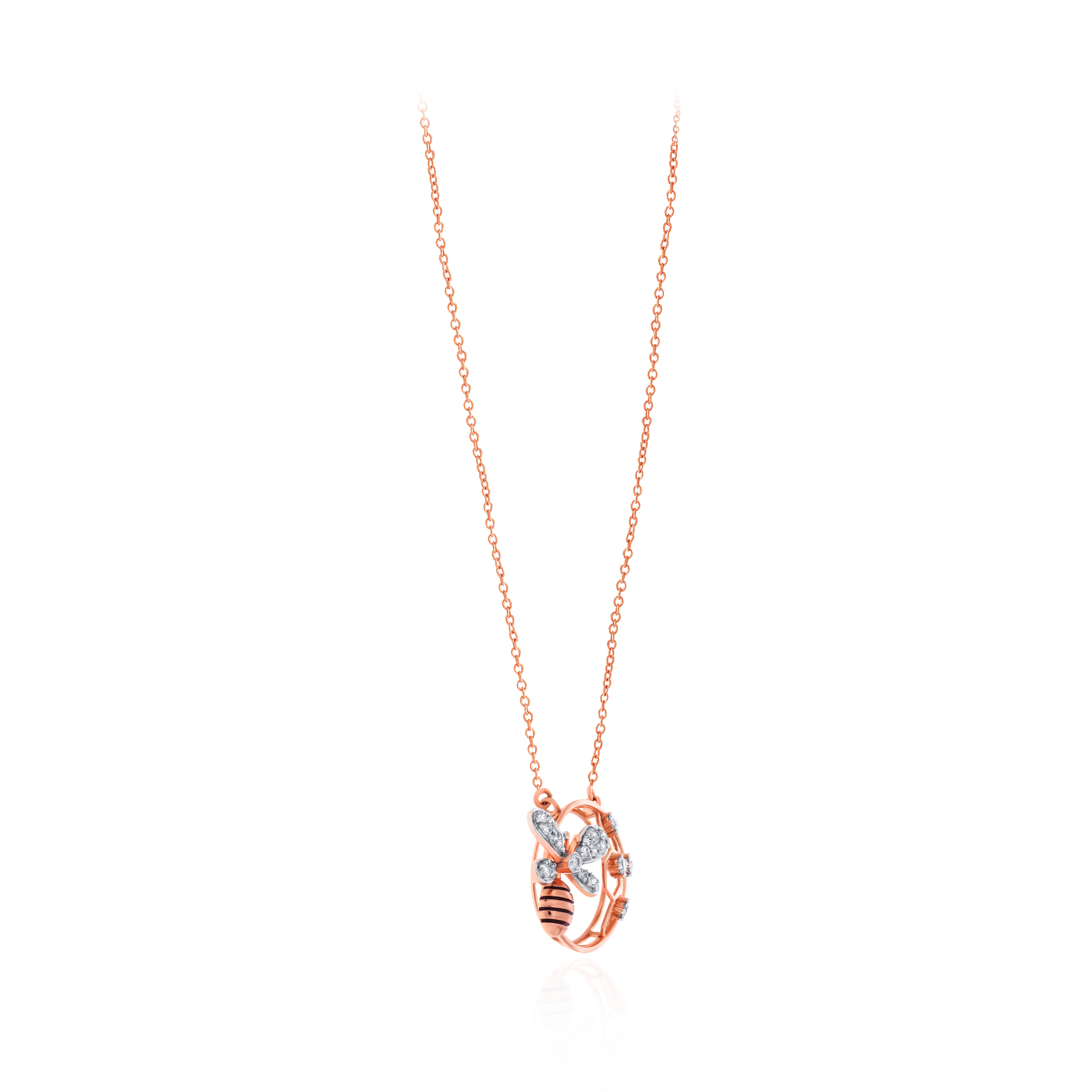 Sparkling Beehive Diamond Chain Pendant - Senco Gold and Diamonds