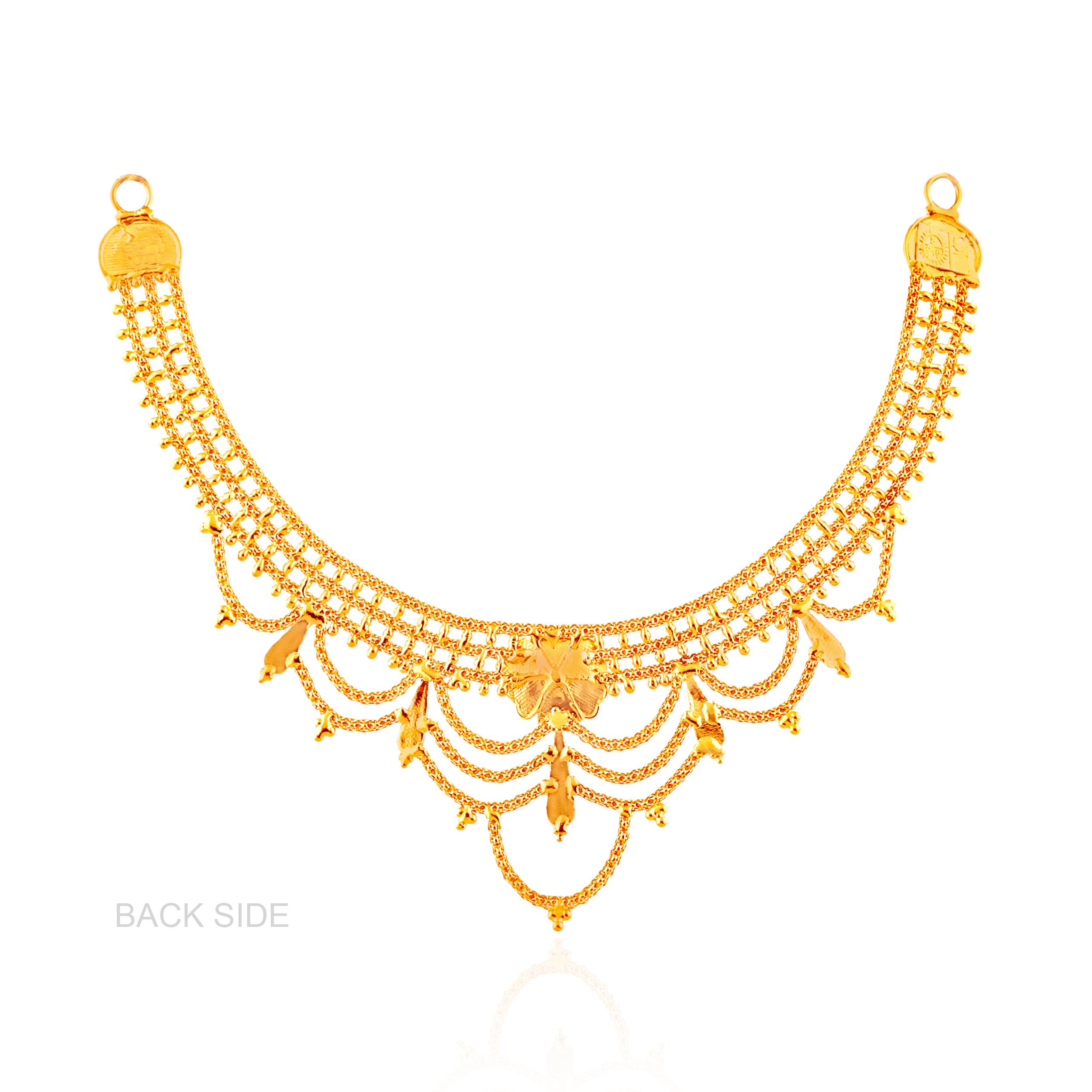 Ornate Floral Detailing Gold Necklace - Senco Gold and Diamonds