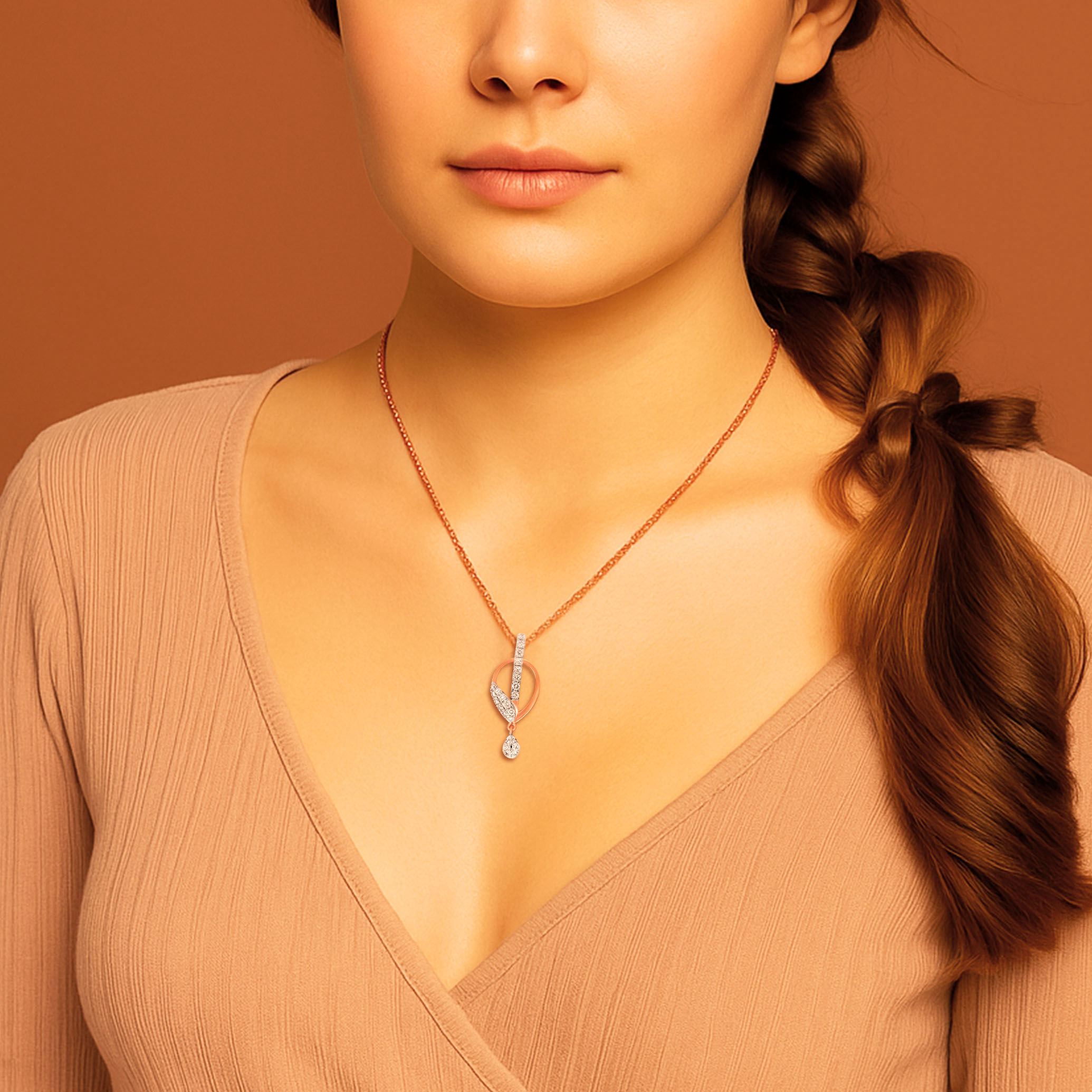 Gleaming Loop Diamond Pendant - Senco Gold and Diamonds