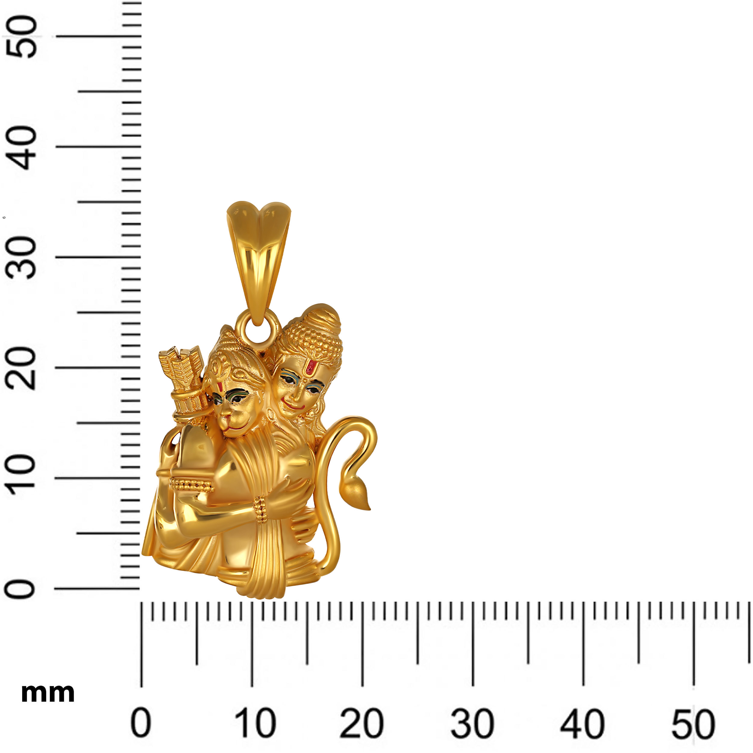 Rama–Hanuman Reverence Gold Pendant - Senco Gold and Diamonds