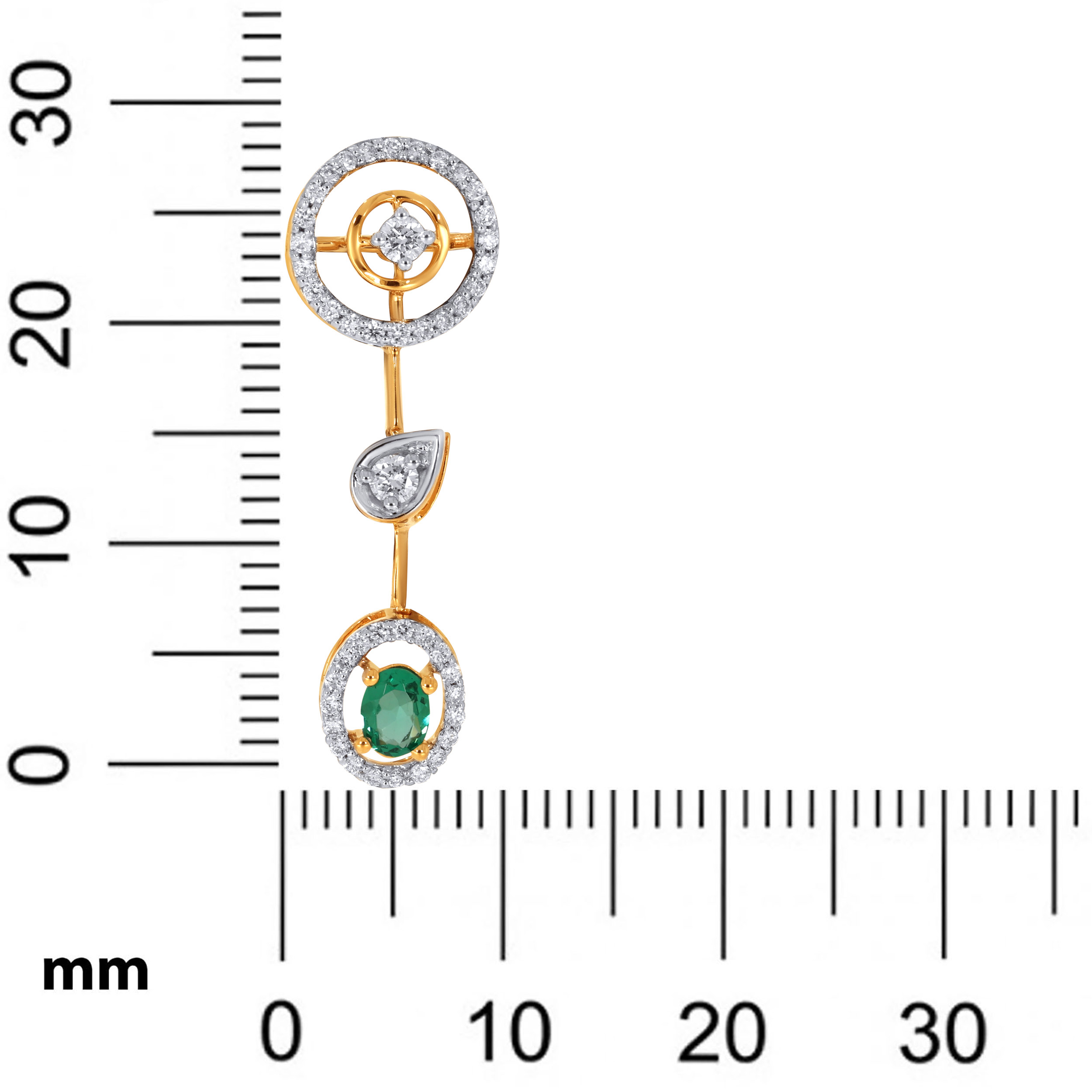 Jade Whisper Diamond Drop Earrings - Senco Gold and Diamonds