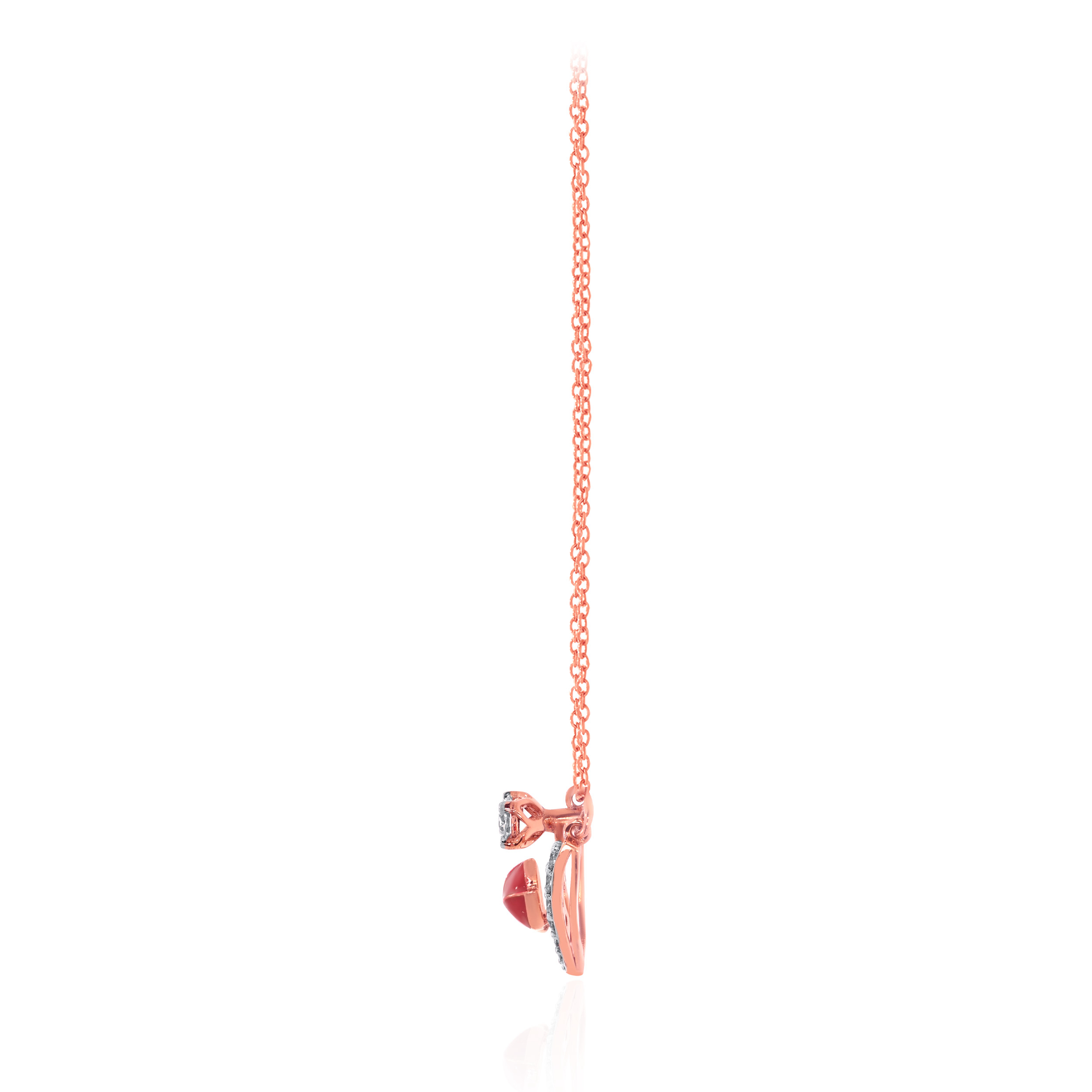 18K Rose Gold Diamond Chain Pendant-DCP-D000755136 - Senco Gold and Diamonds
