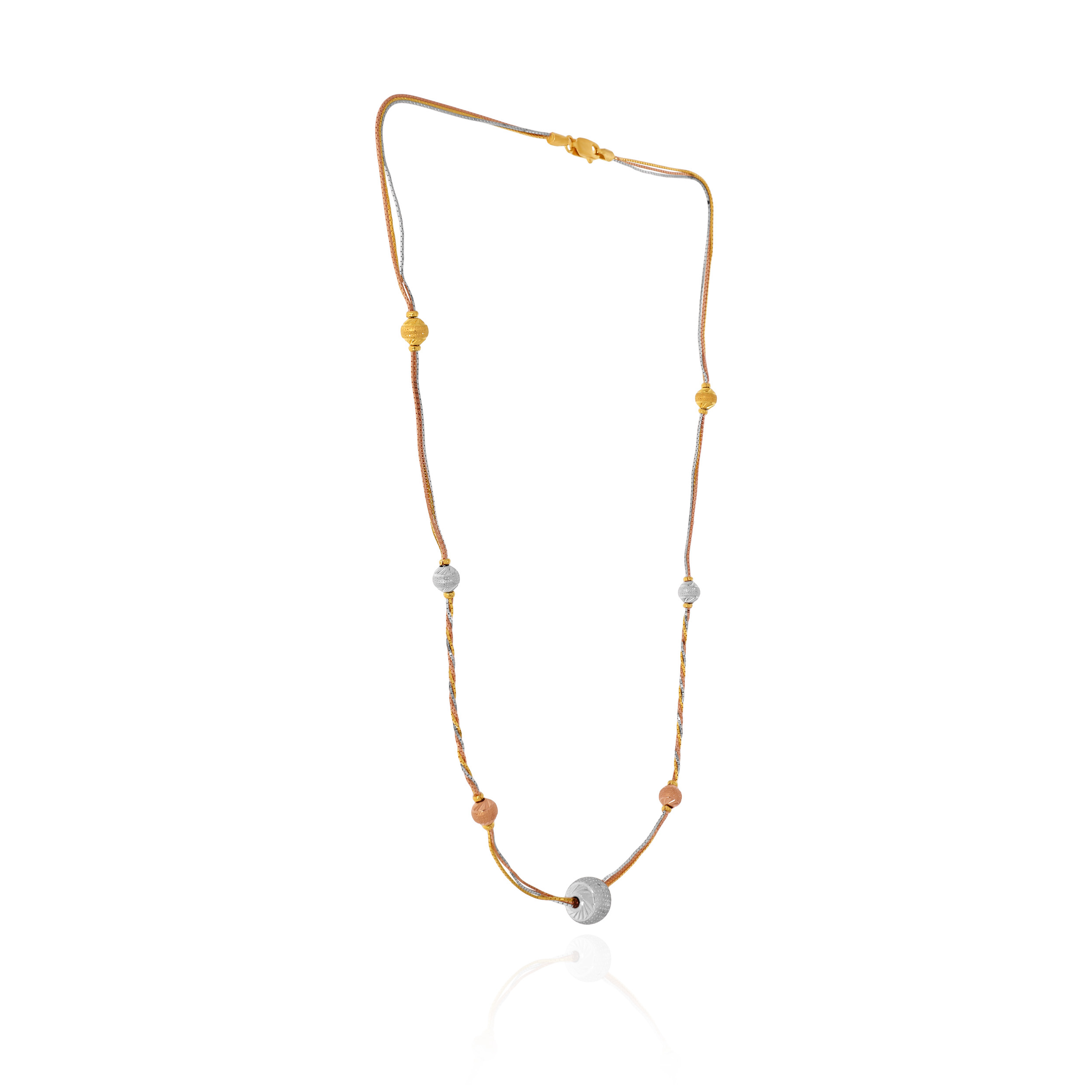 Modern Mélange Three-Tone Gold Chain - Senco Gold and Diamonds