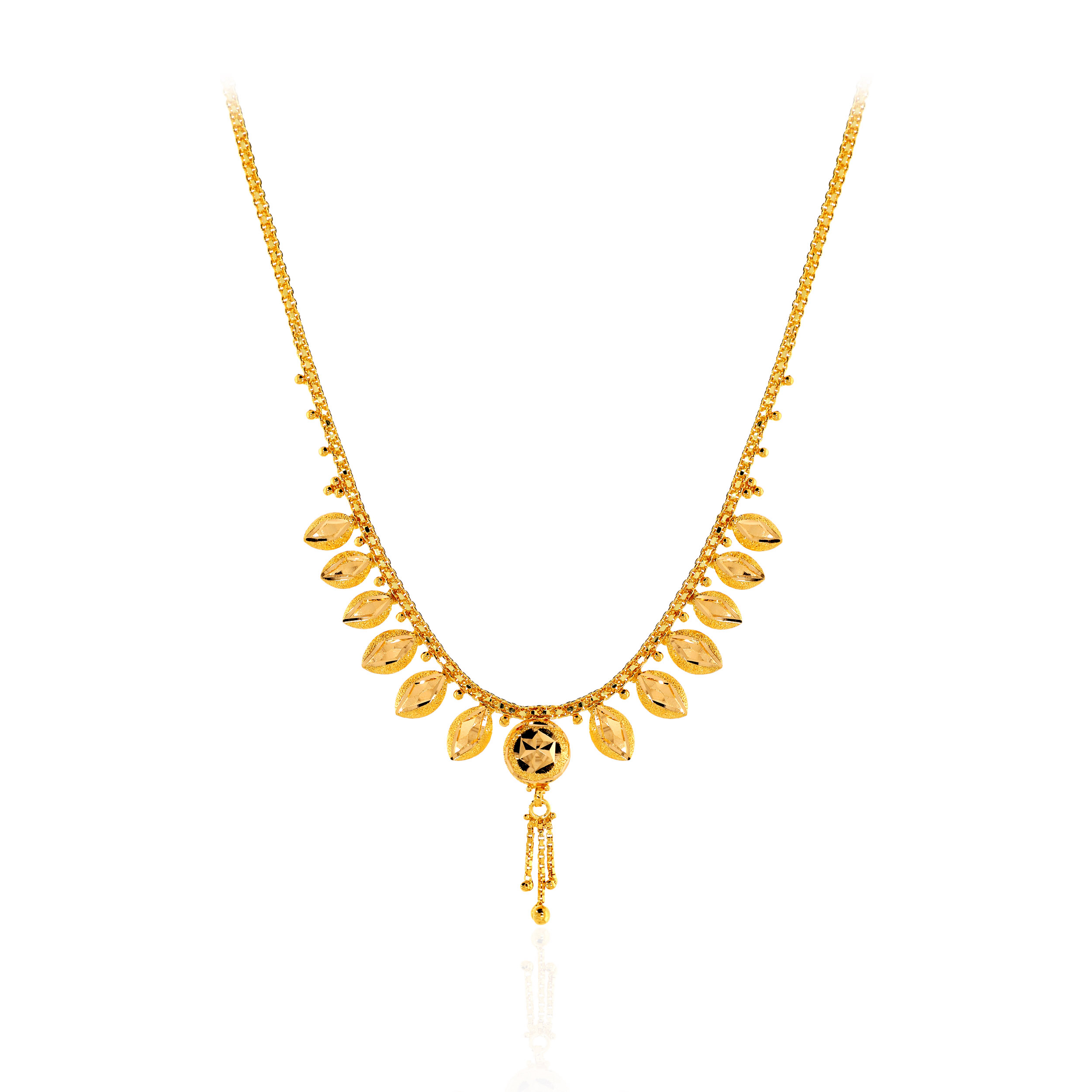 22K Yellow Gold Sleek Necklace-GN-D000709907 - Senco Gold and Diamonds