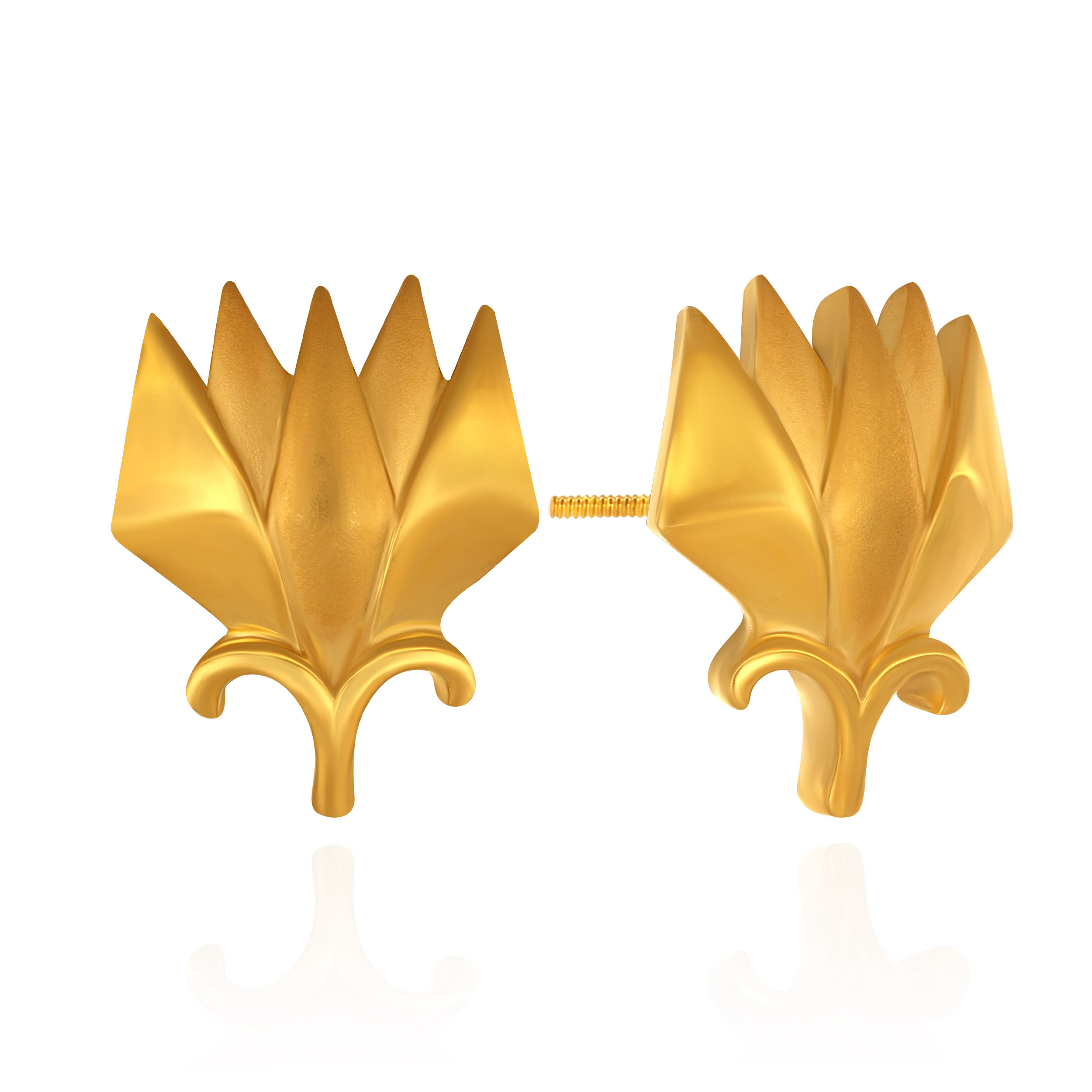 Versatile Sculpted Gold Studs - Senco Gold and Diamonds