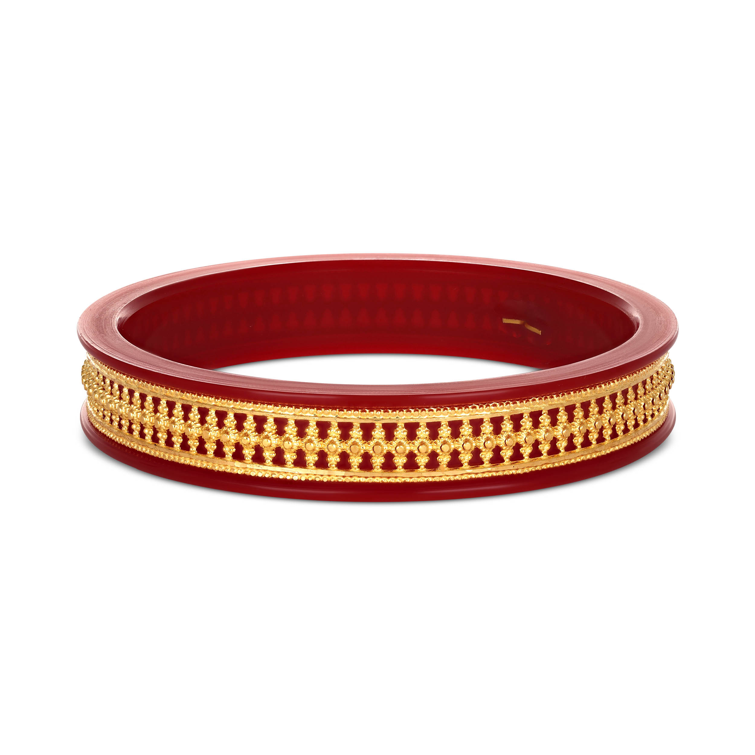 Regal Vermillion Gold Pola Bangle - Senco Gold and Diamonds