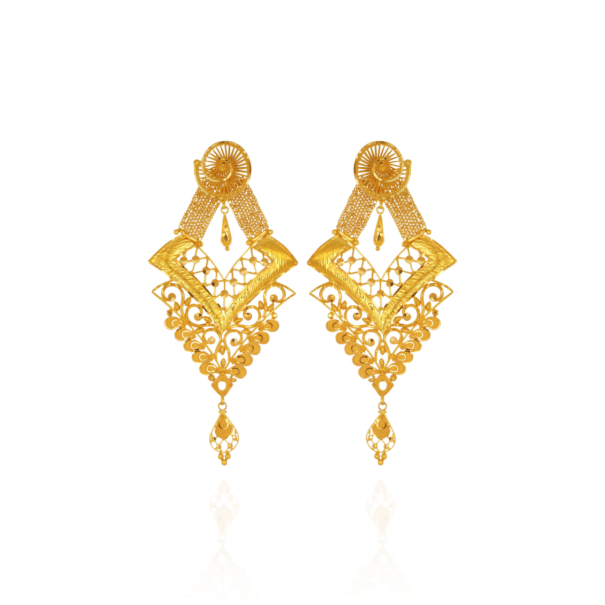 Majestic Veil Gold Earrings - Senco Gold and Diamonds
