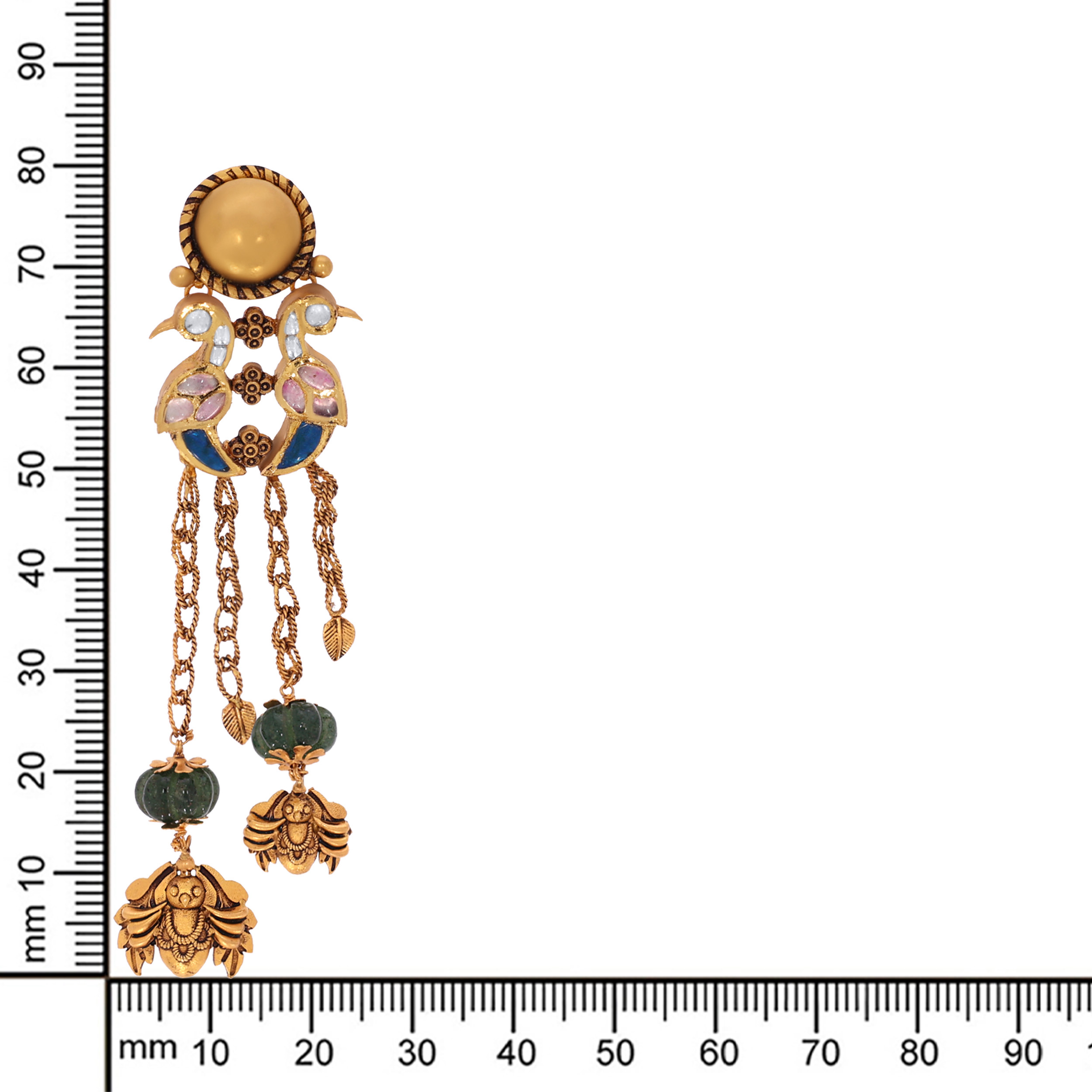 22K Yellow Gold Kundan Drop Earrings-GPGN-D000788457 - Senco Gold and Diamonds