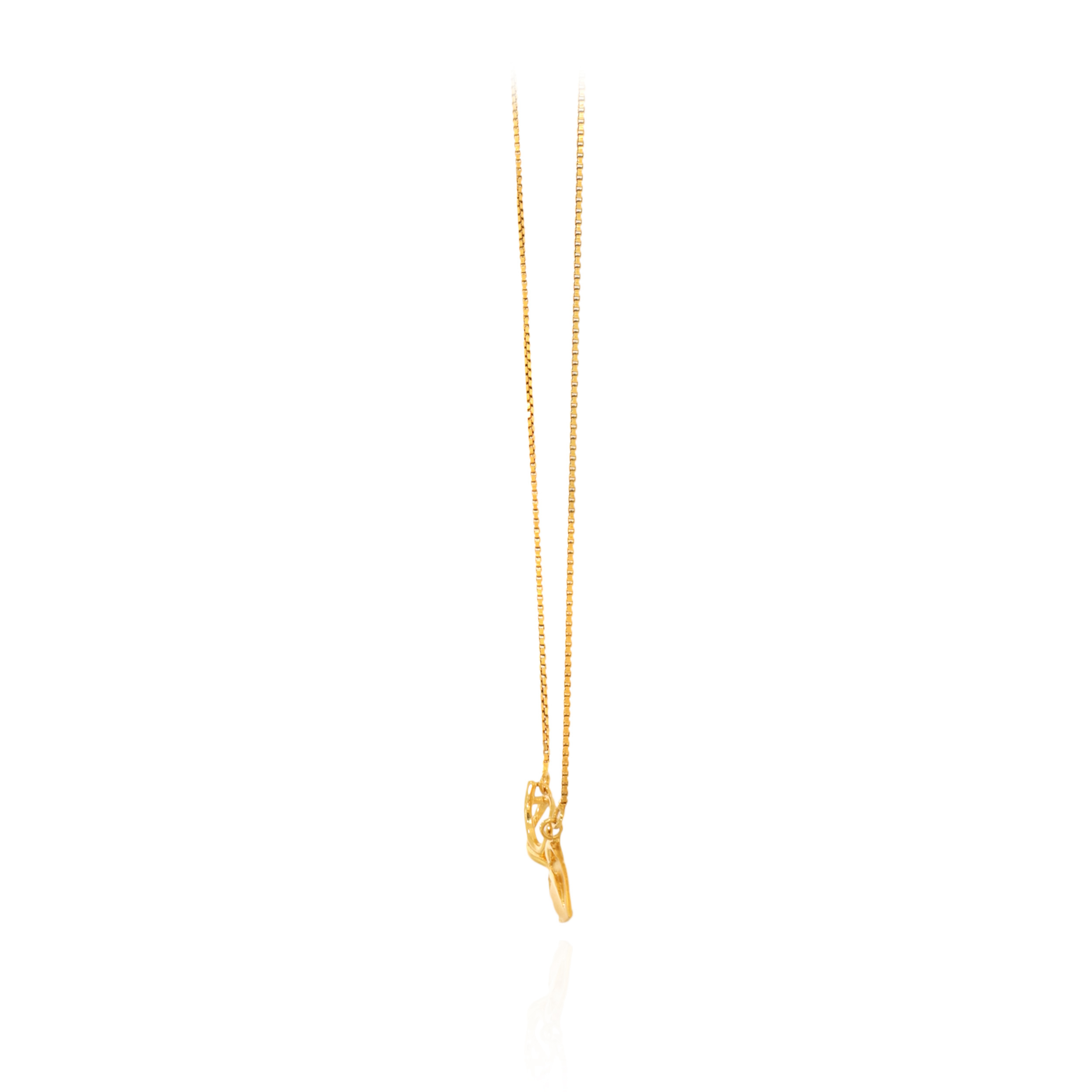 Leaf Glow Gold Chain Pendant - Senco Gold and Diamonds