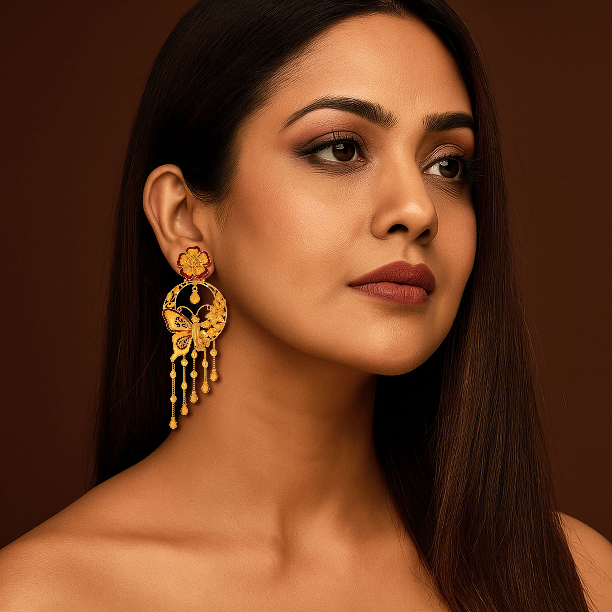 Flutter & Blossom Gold Earrings - Senco Gold and Diamonds