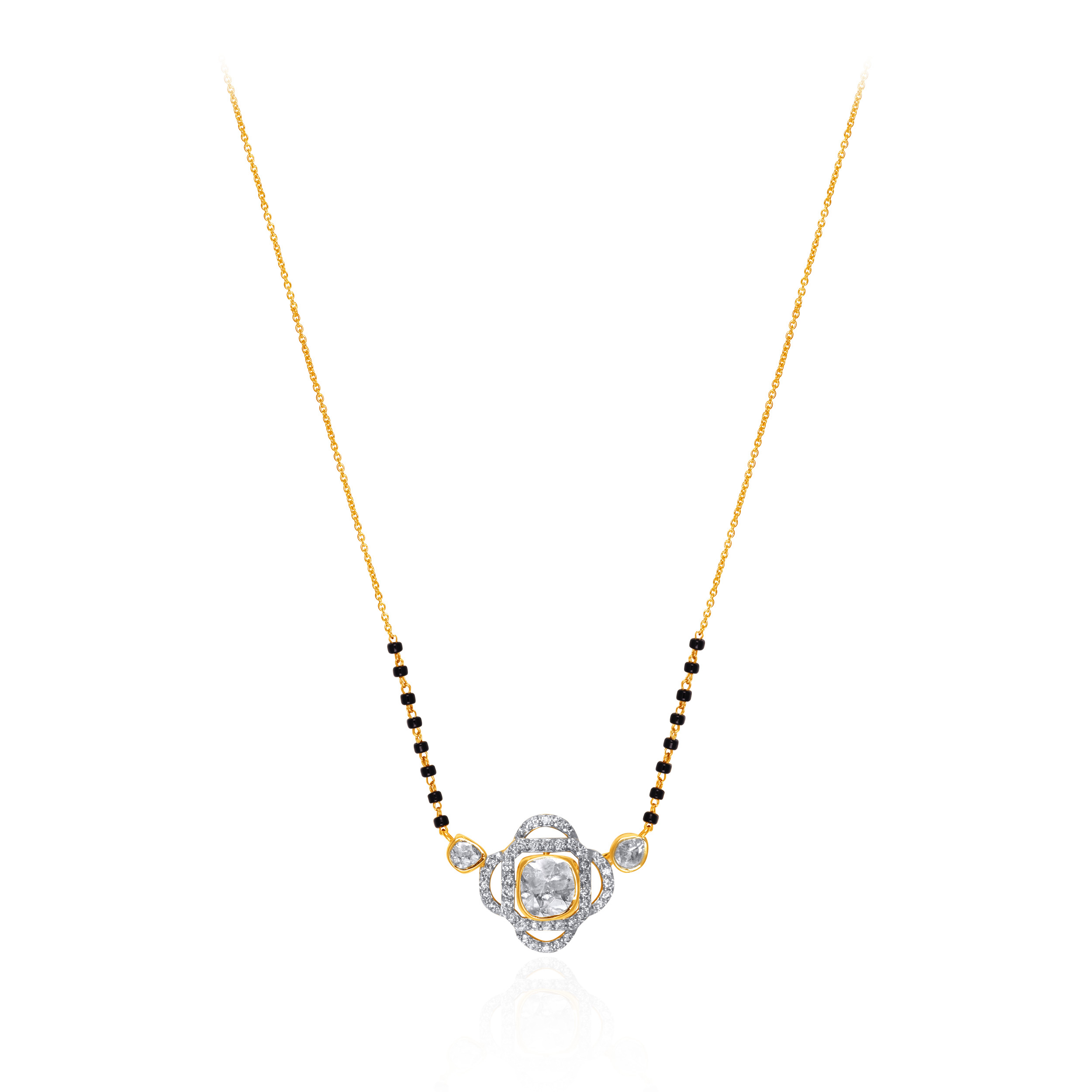 Luminous Halo Diamond Mangalsutra - Senco Gold and Diamonds