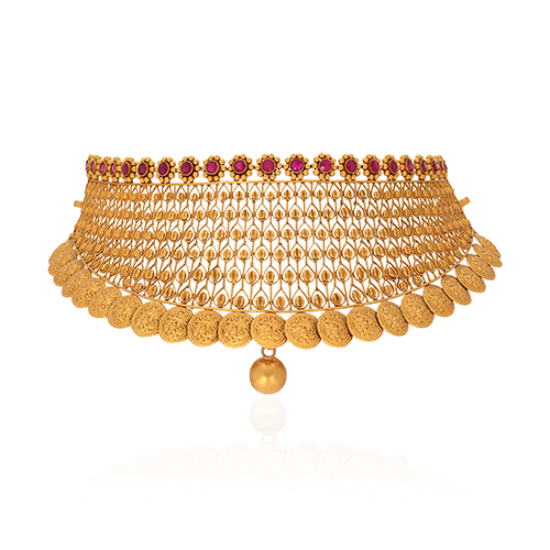 Regal Embrace Antique Bridal Choker - Senco Gold and Diamonds