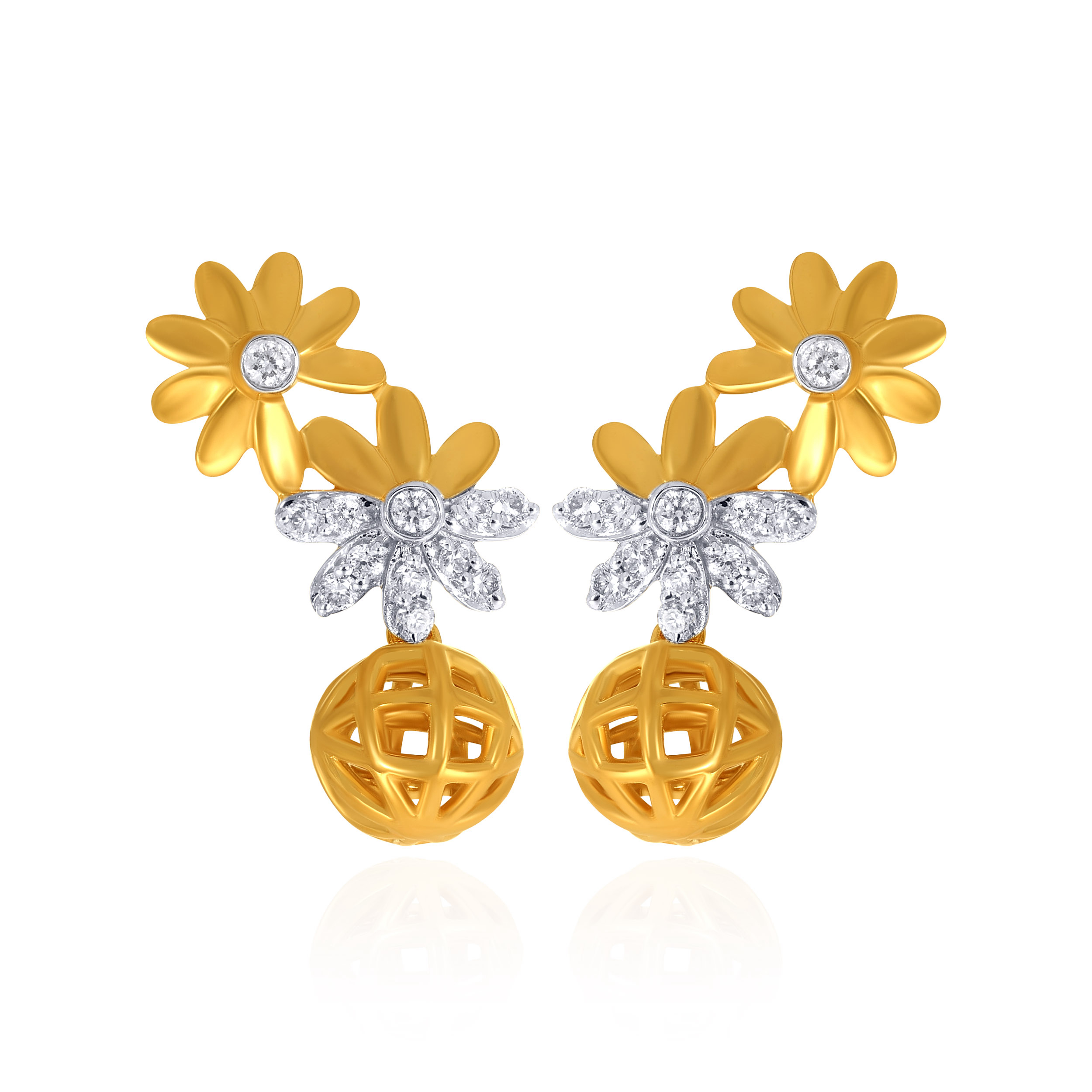 Bloom Crest Diamond Earrings - Senco Gold and Diamonds