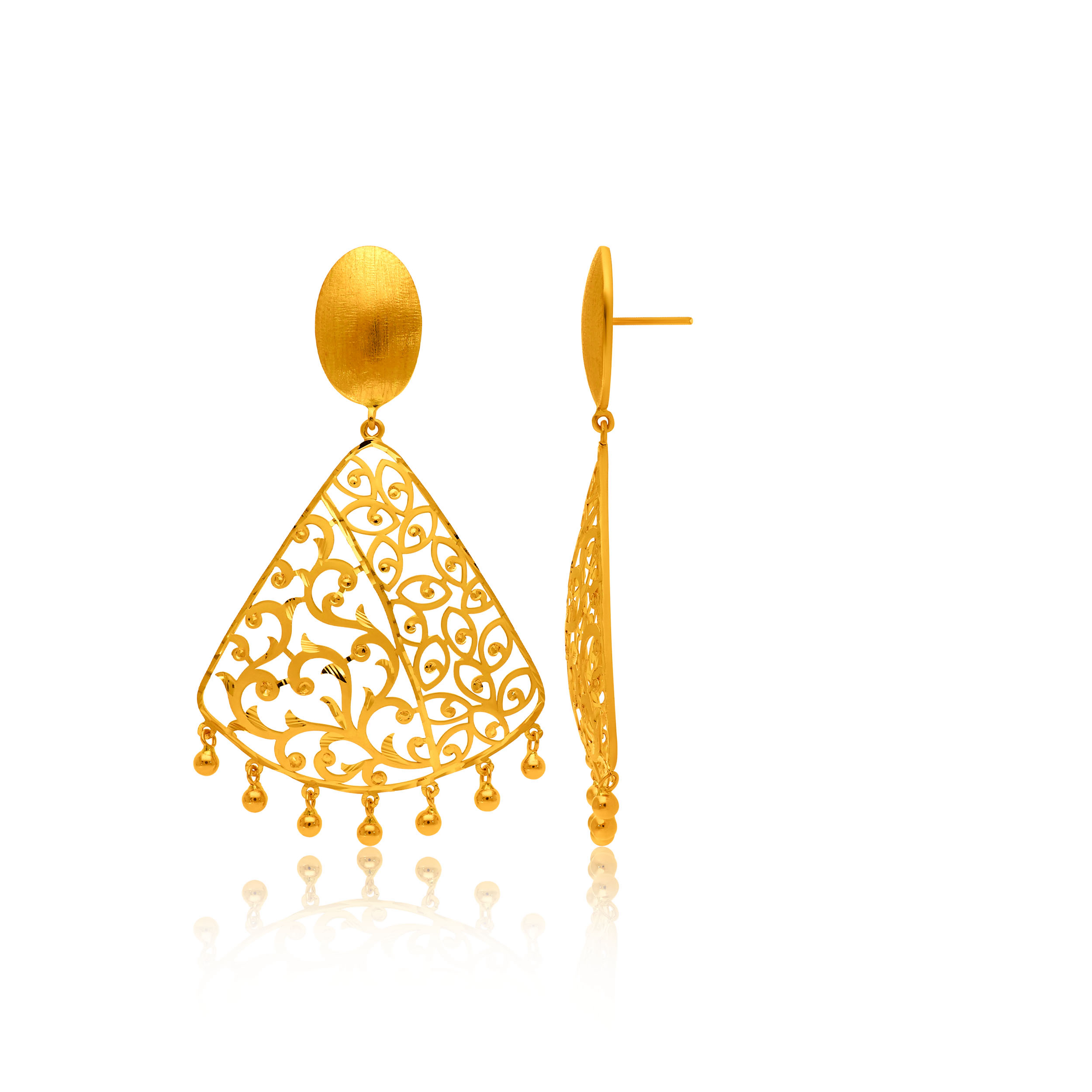 22K Yellow Gold Danglers Earrings-GP-SAD0005773 - Senco Gold and Diamonds