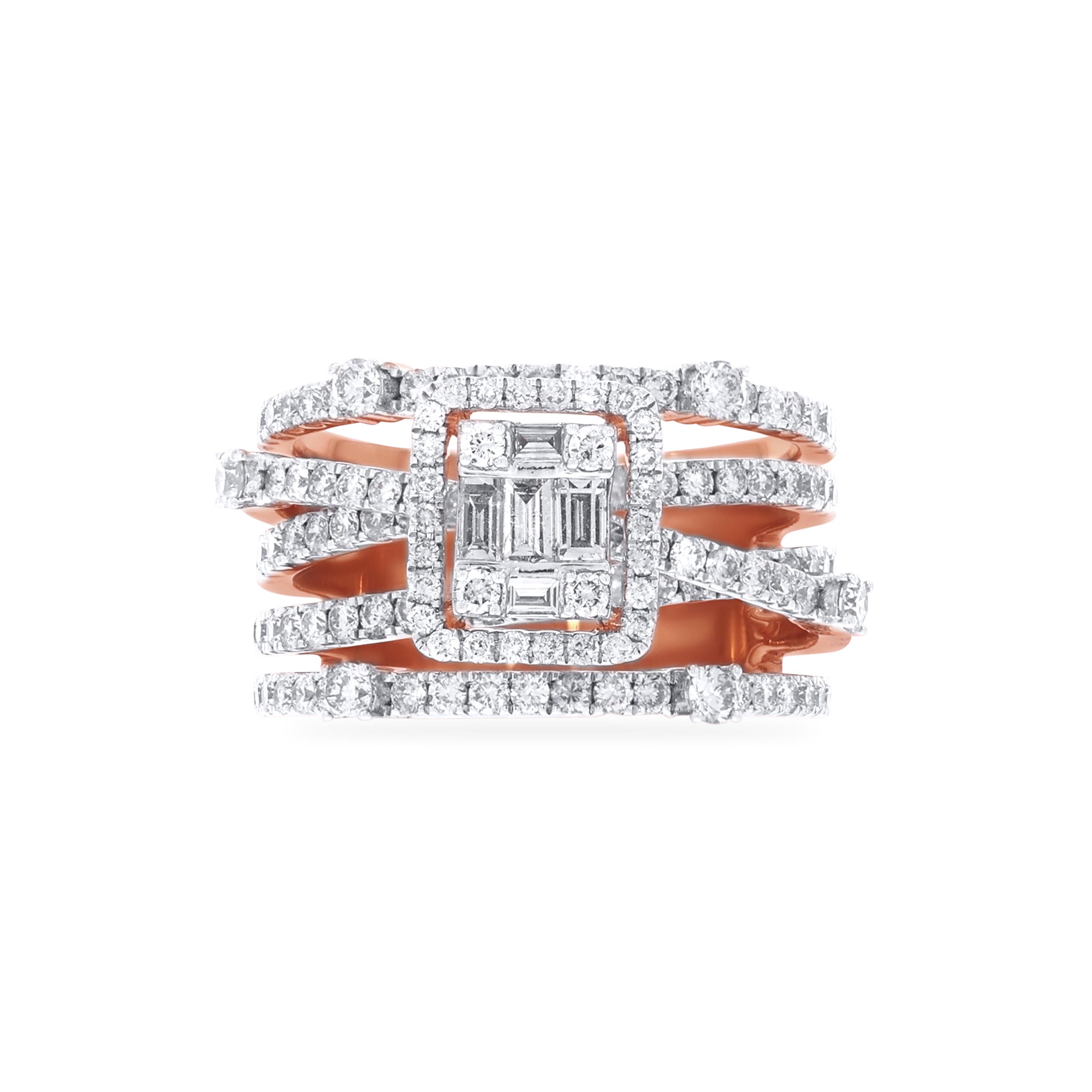 Overlapped Shimmer Diamond Ring - Senco Gold and Diamonds