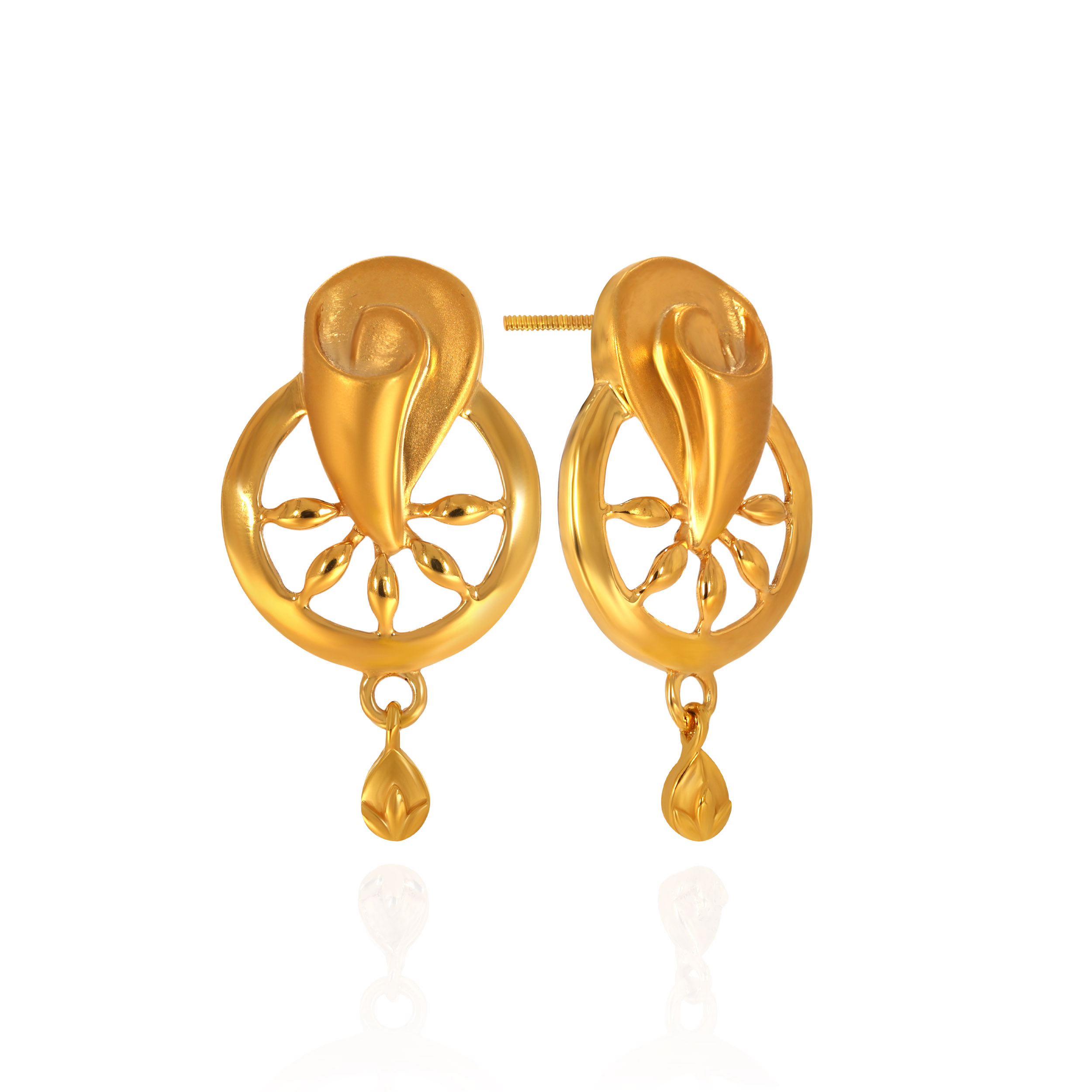 Abstract Aura Gold Drop Earrings - Senco Gold and Diamonds