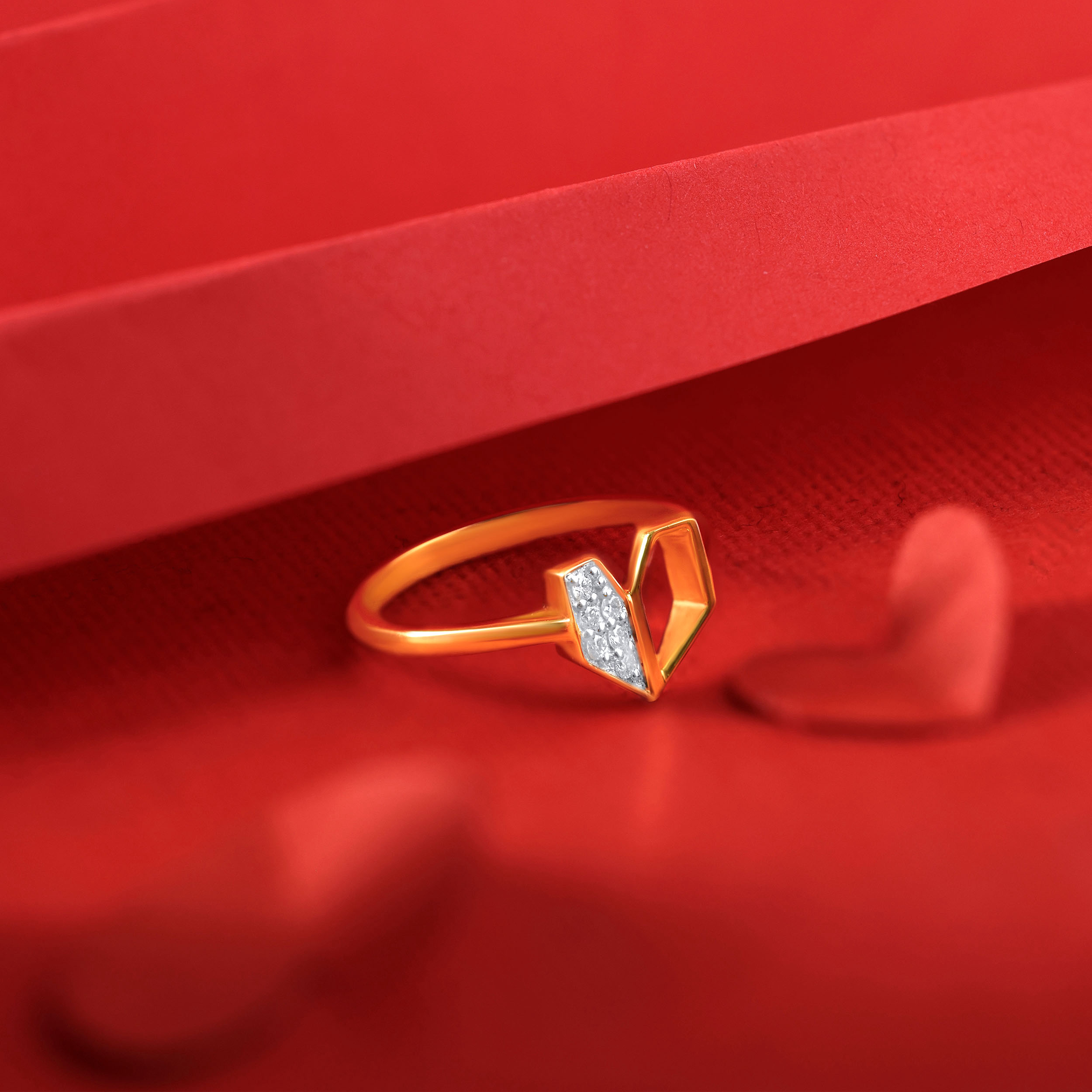 Elegant Half and Half Diamond Ring - Senco Gold and Diamonds
