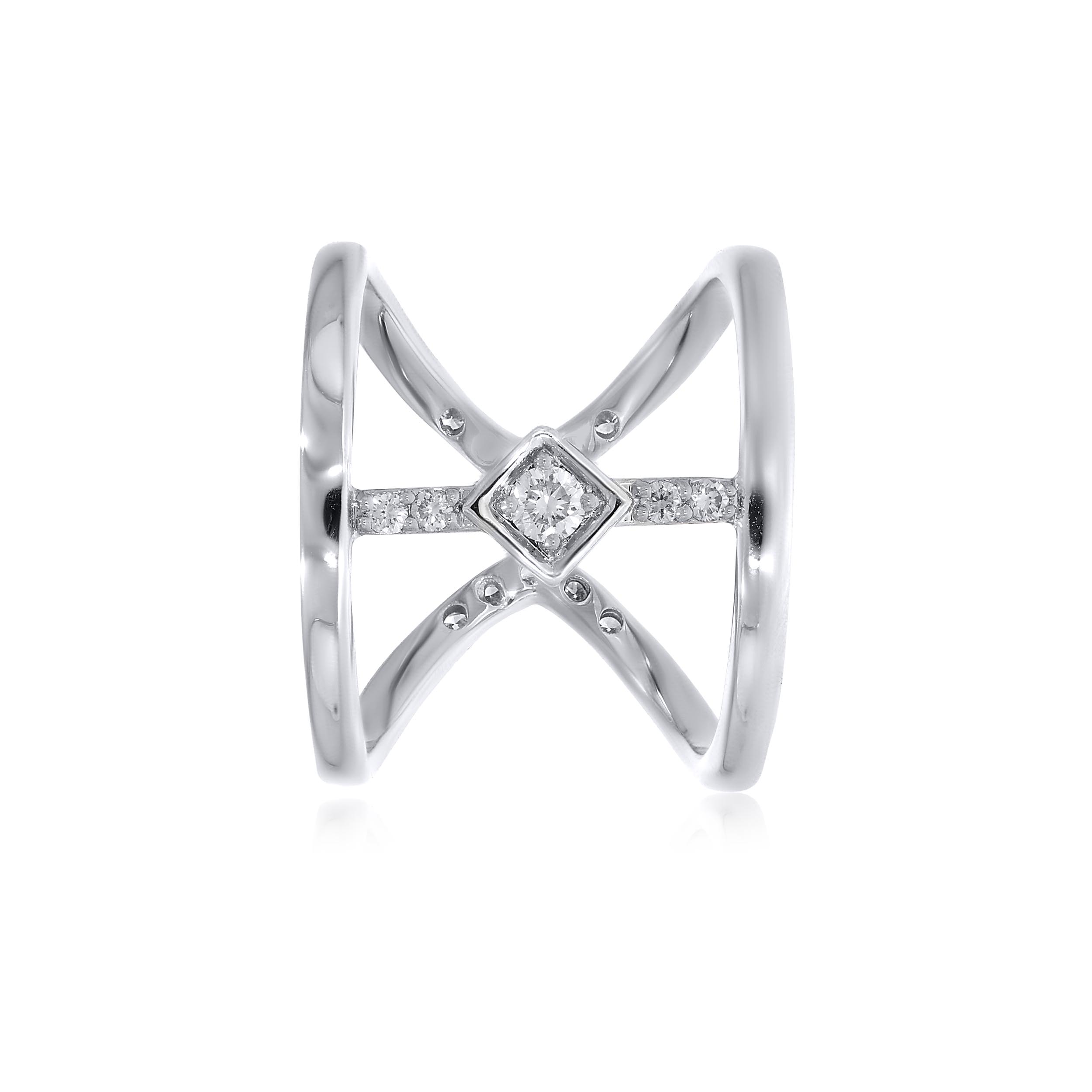 Connective Cube Platinum Ring - Senco Gold and Diamonds
