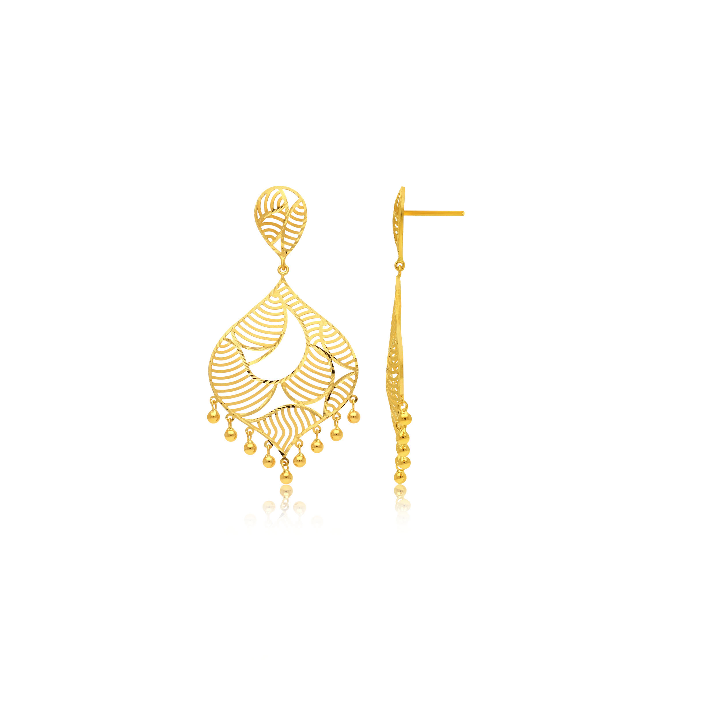 Artistic Allure Gold Danglers - Senco Gold and Diamonds